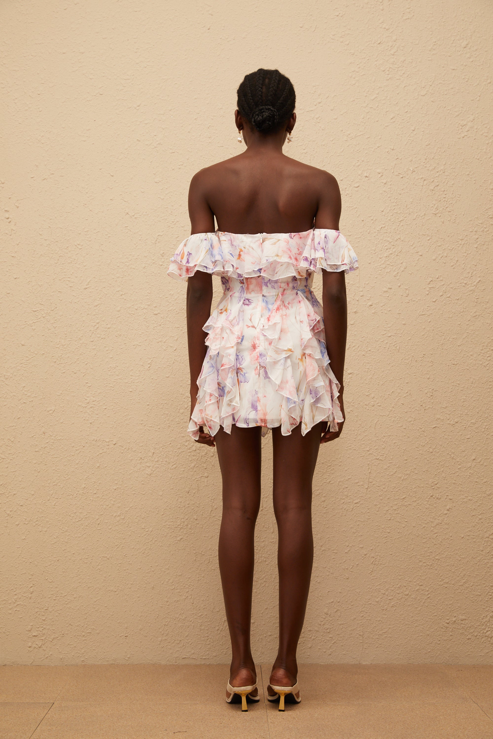 Madison Pink Floral Print Ruffled Mini Dress