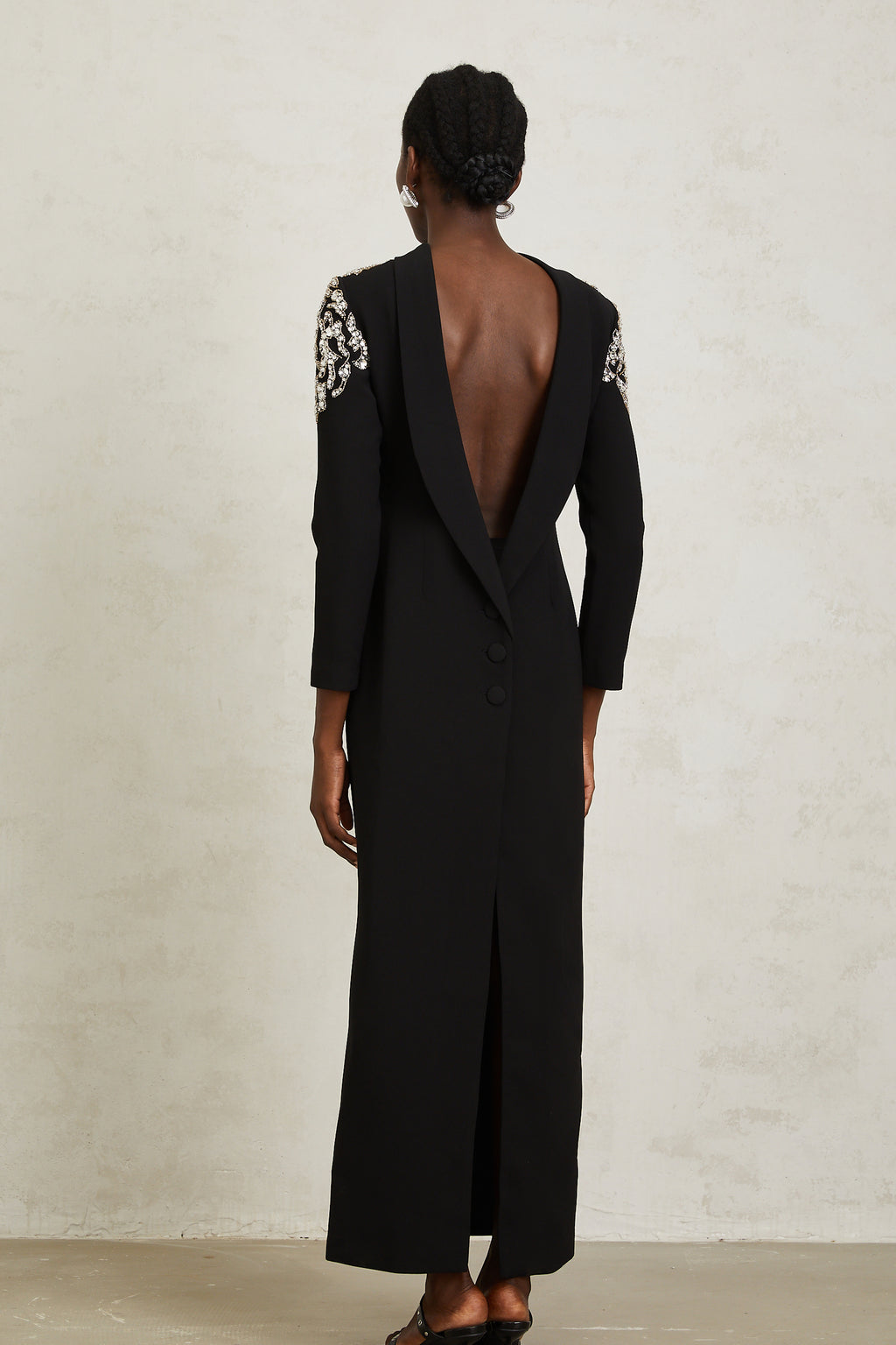 Fitted Maxi Dress With Shaping Fabric And Open Back Leia main image 1