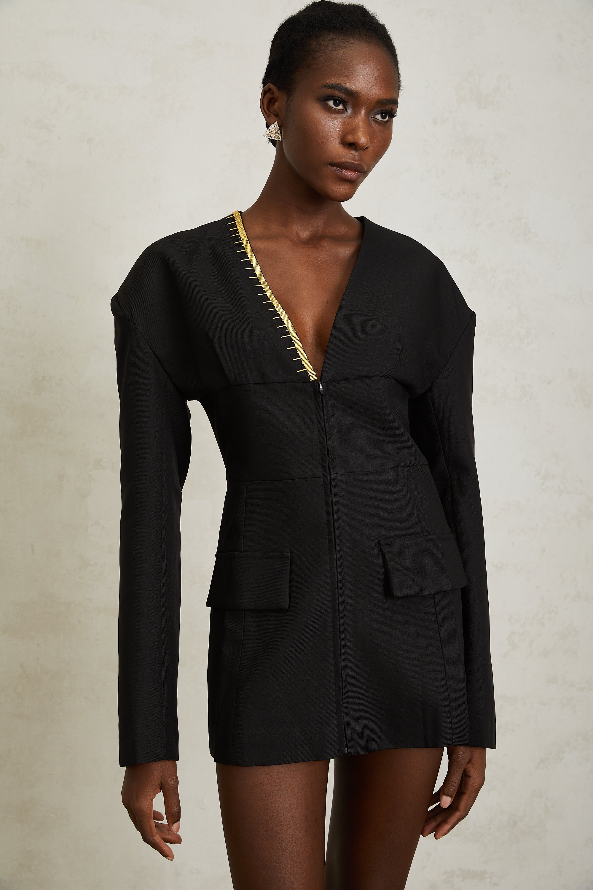 Schwarzes Slimfit-Minikleid Madeleine