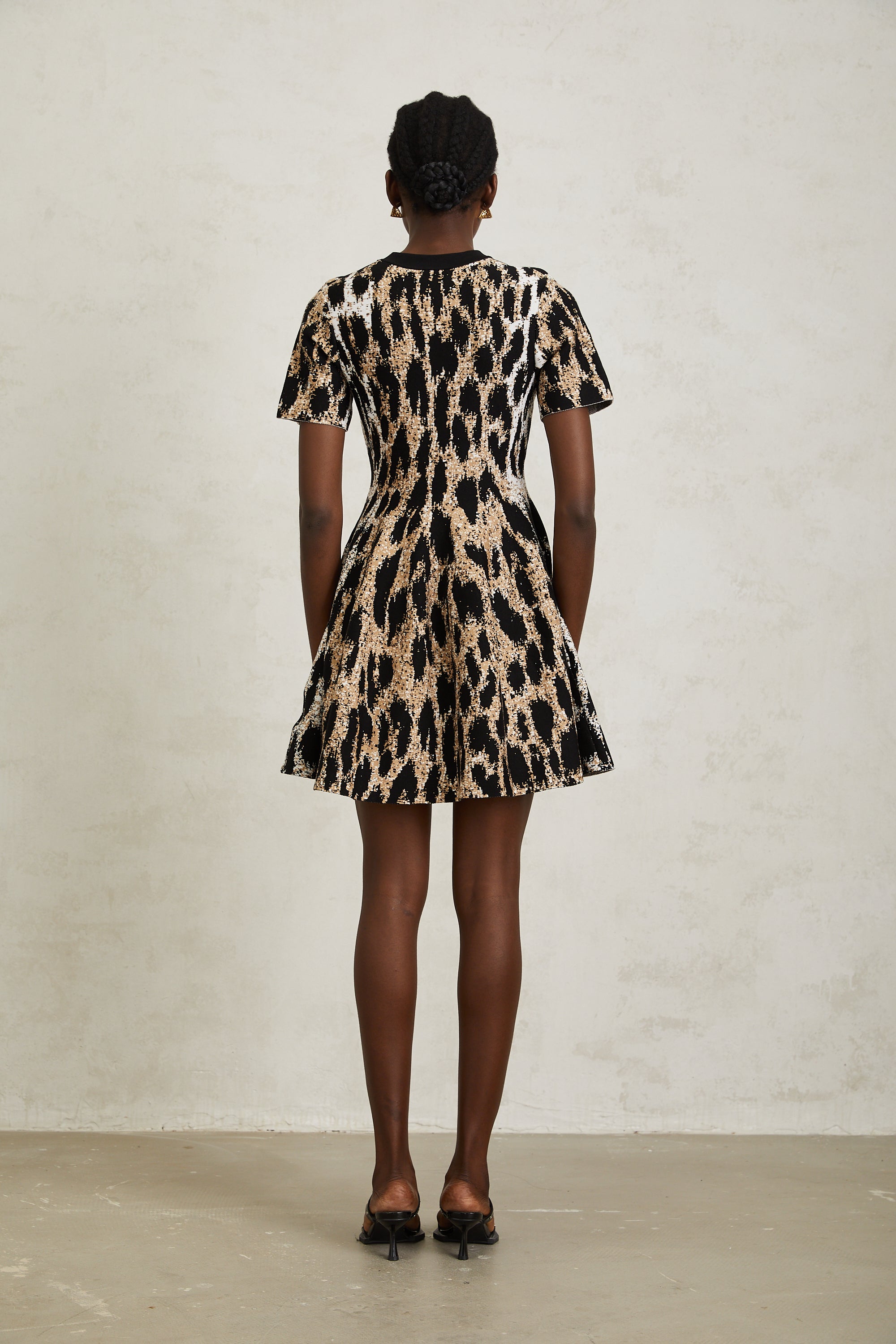 Lucie Brown Leopard Knit Mini Dress