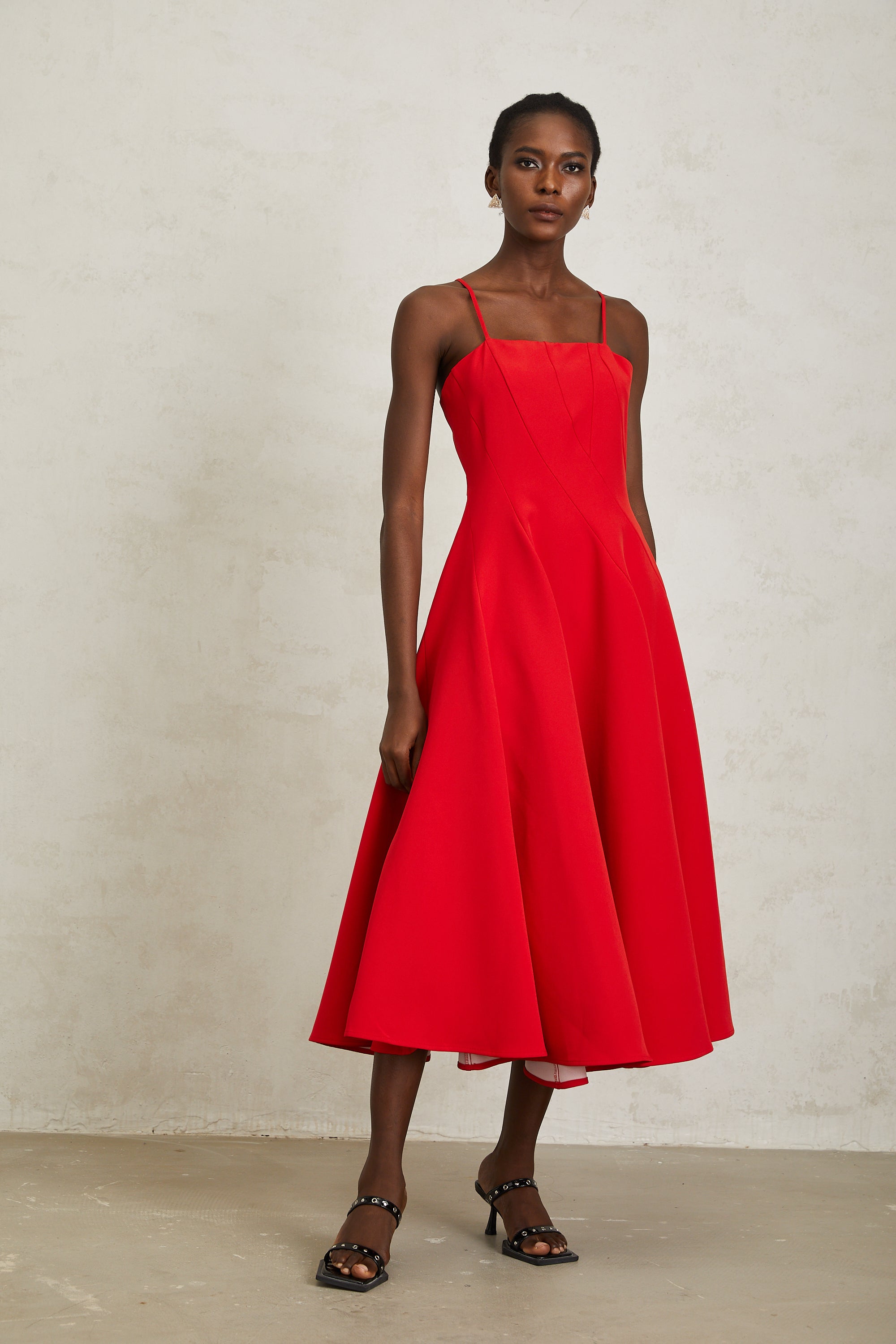 Patricia – Rotes Set aus kurzer Jacke und Kleid