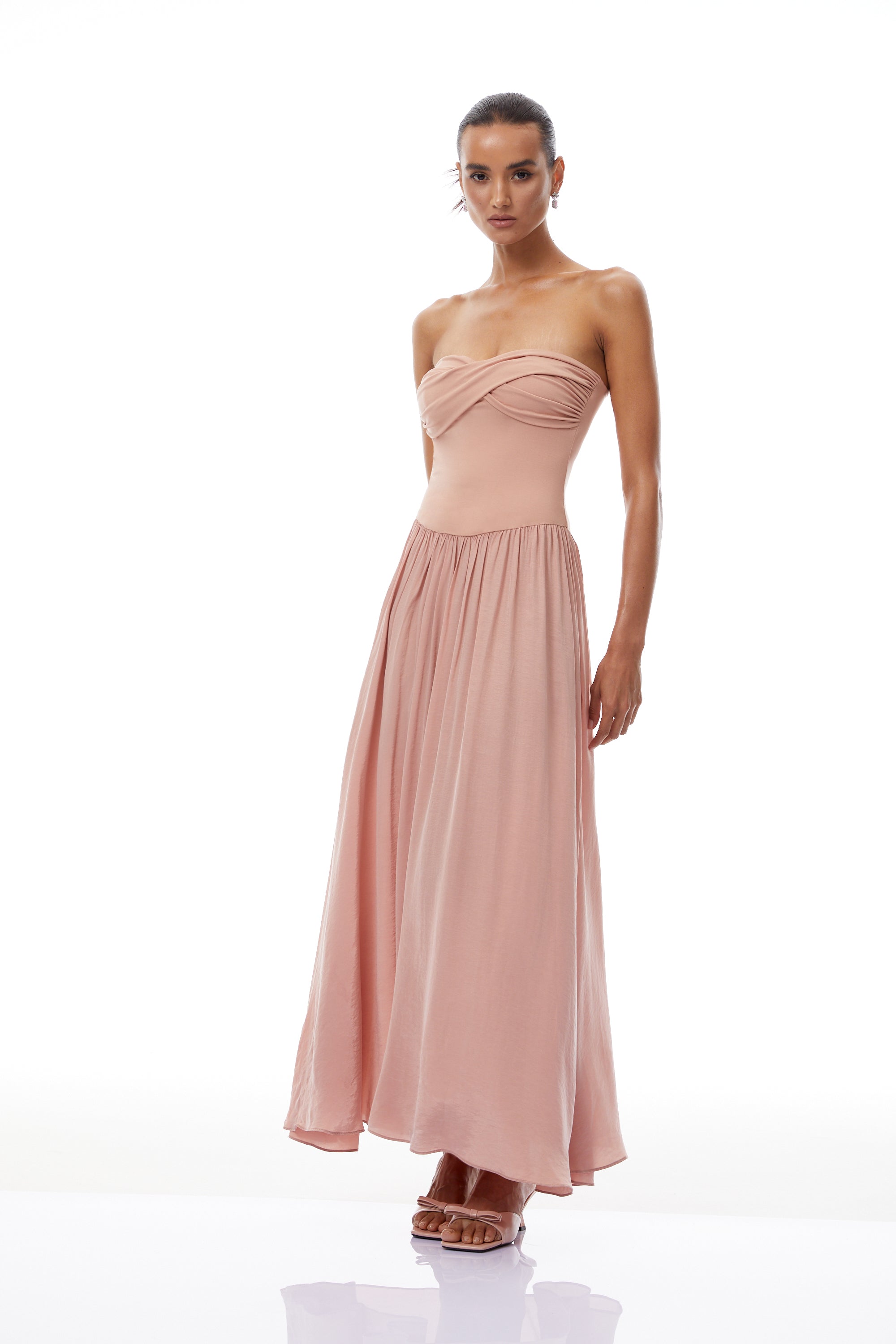 Napsugár Pink Off Shoulder Panelled Maxi Dress