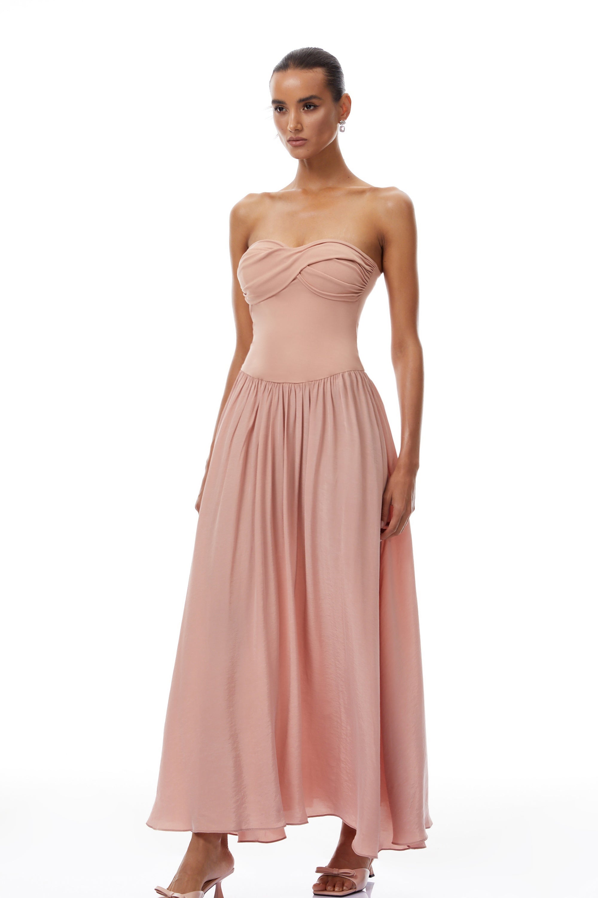 Napsugár Pink Off Shoulder Panelled Maxi Dress