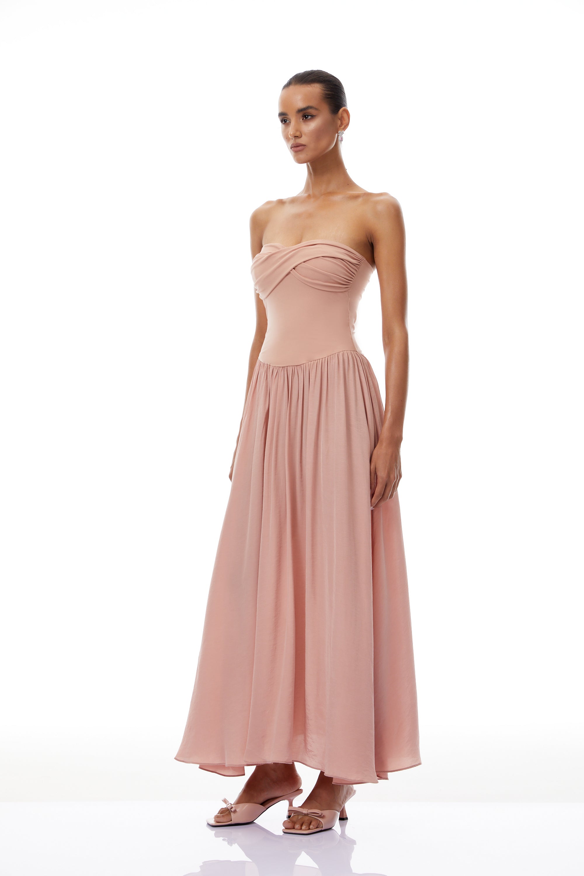 Napsugár Pink Off Shoulder Panelled Maxi Dress