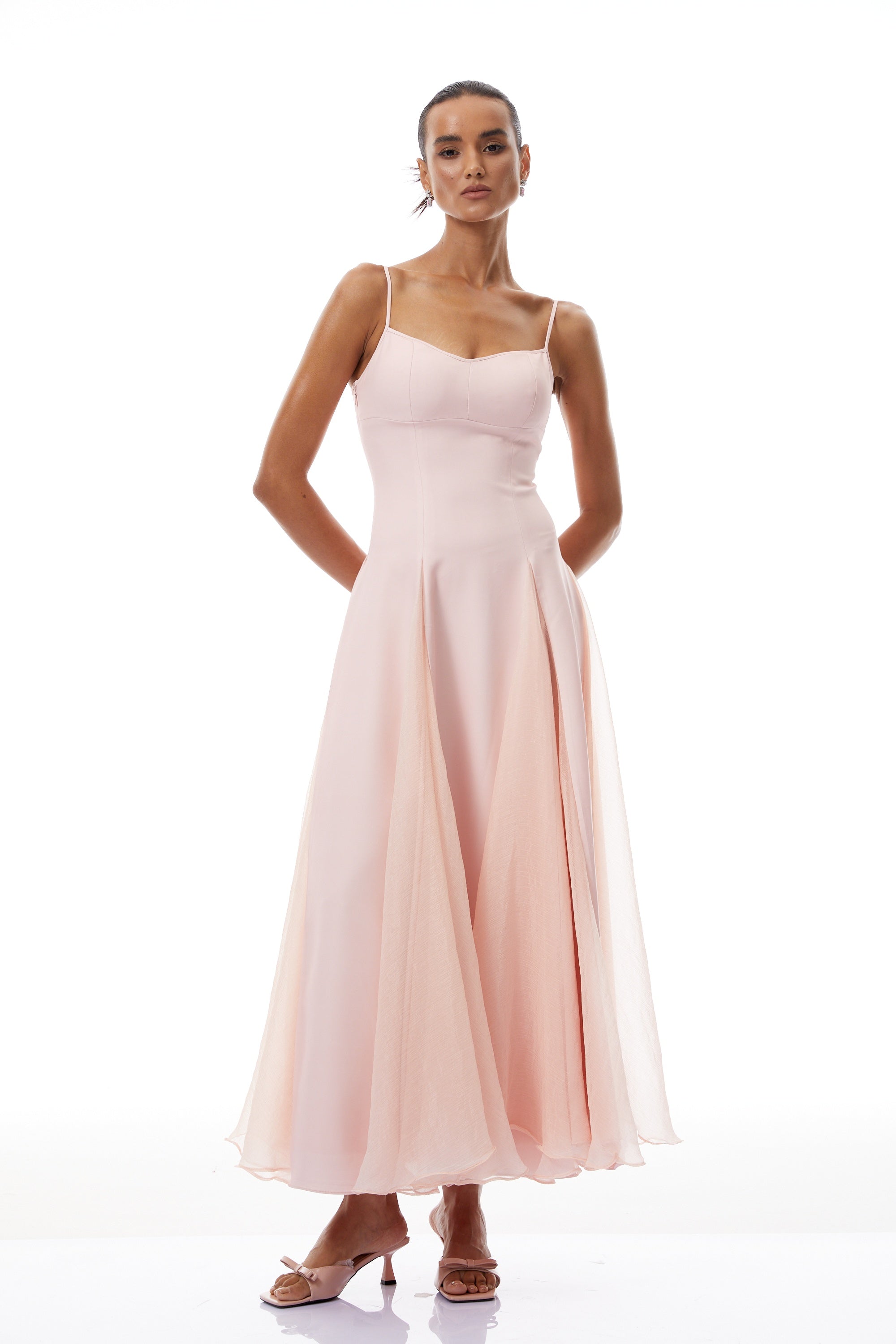 Sofie Pink Pleated Maxi Dress