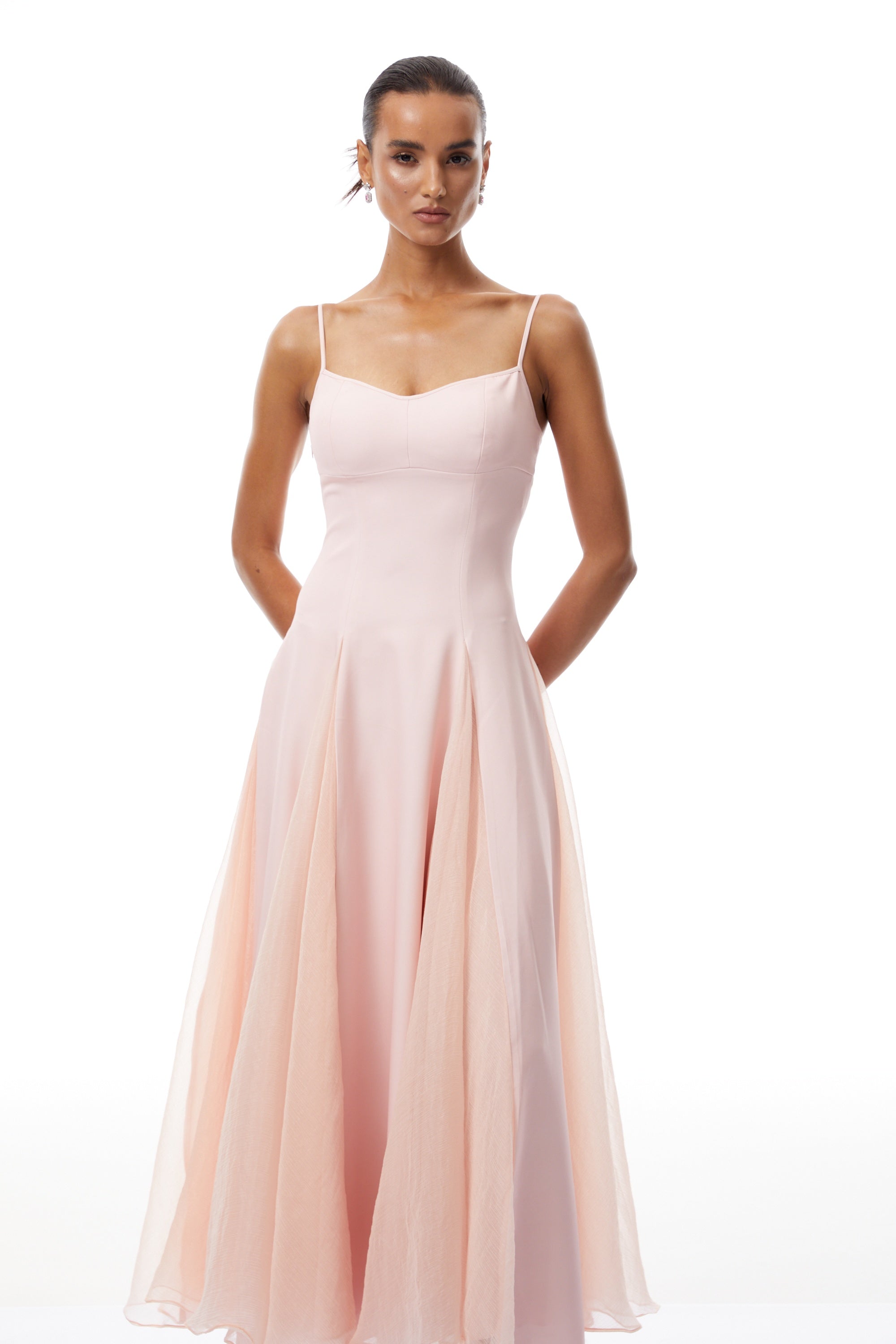 Sofie Pink Pleated Maxi Dress