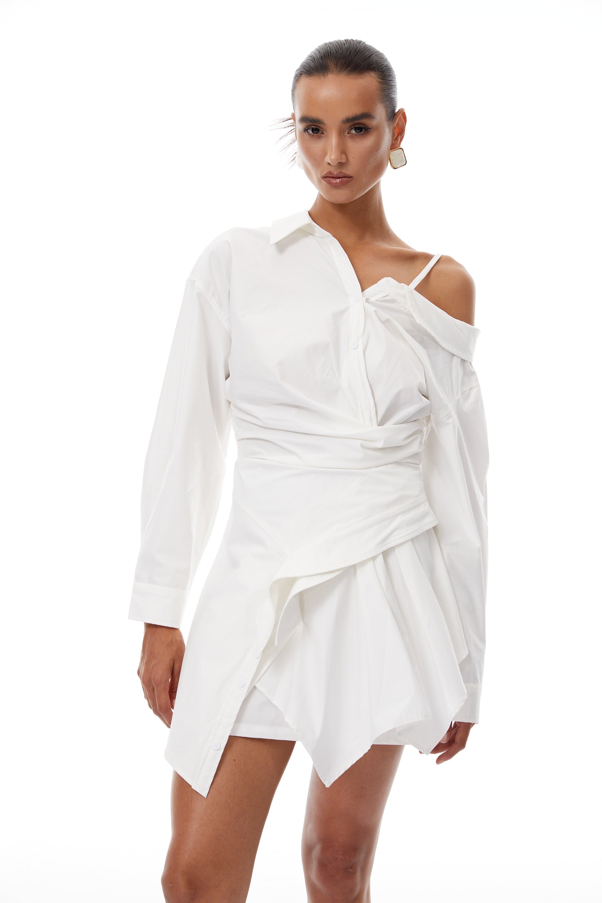 فستان قصير غير متماثل من Tímea White