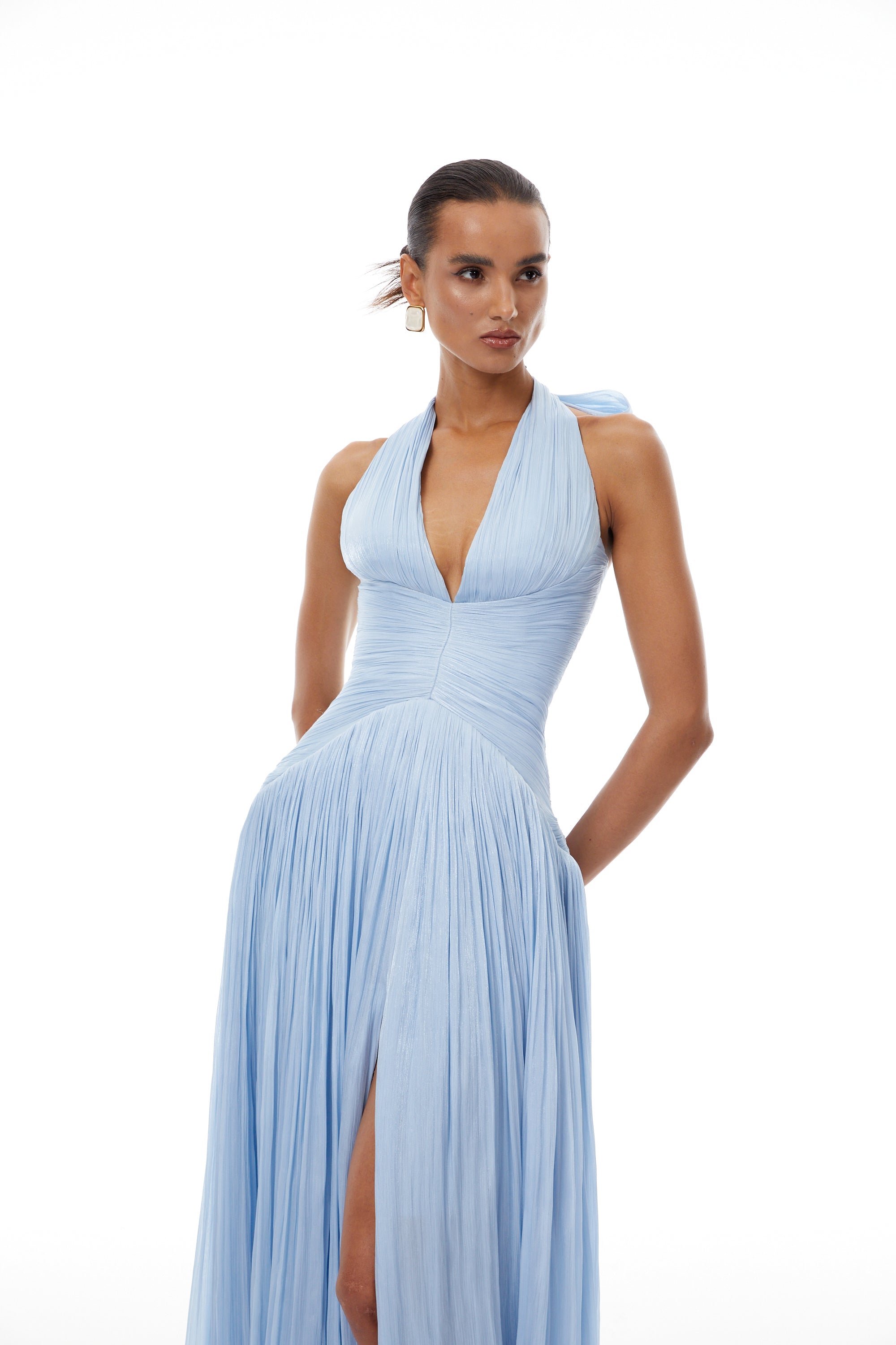 فستان ماكسي أزرق لامع من Térébenthine