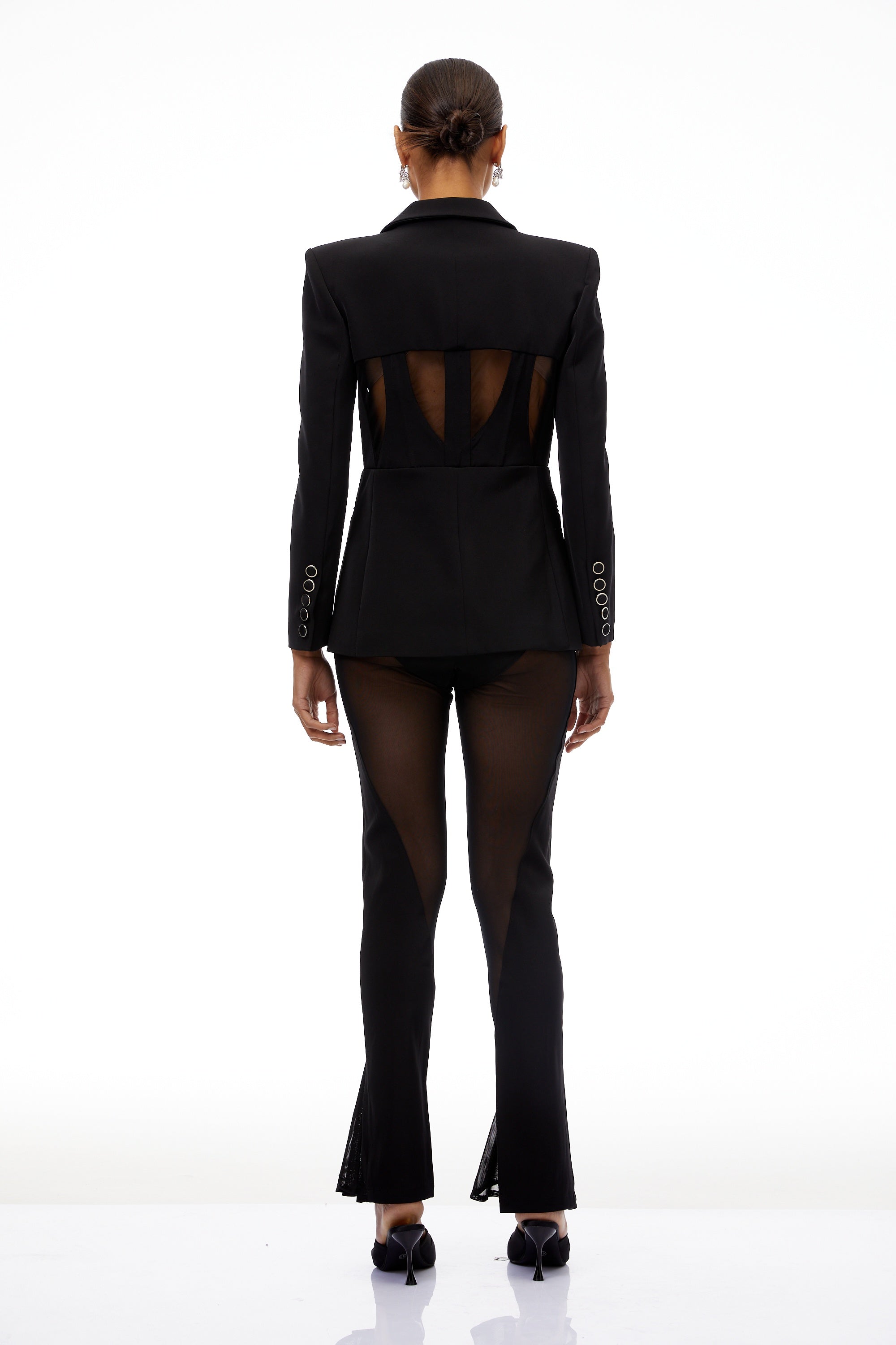 Noémie Black Corset Panelled Blazer