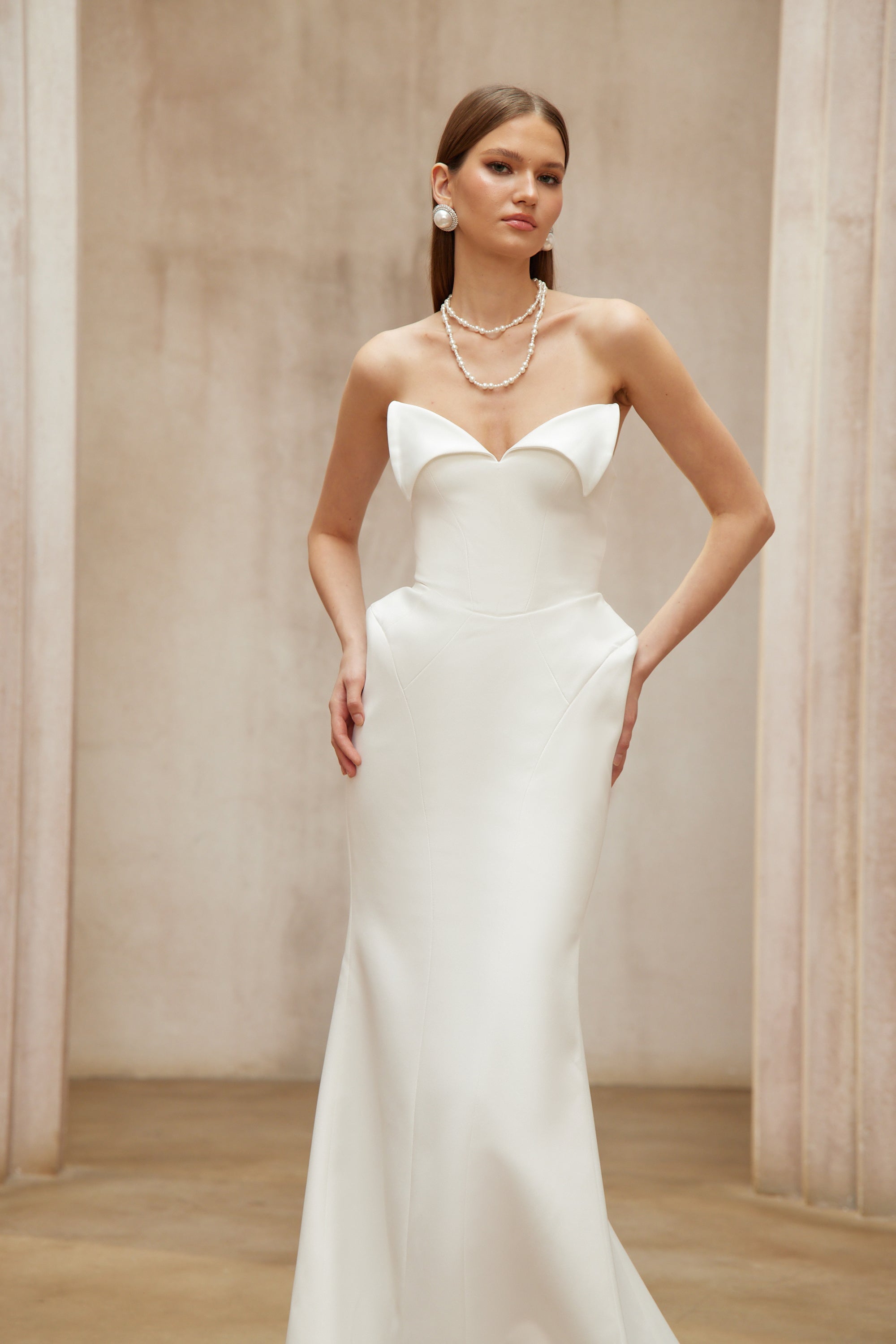 Alba White Barrel Waist Corset Maxi Dress