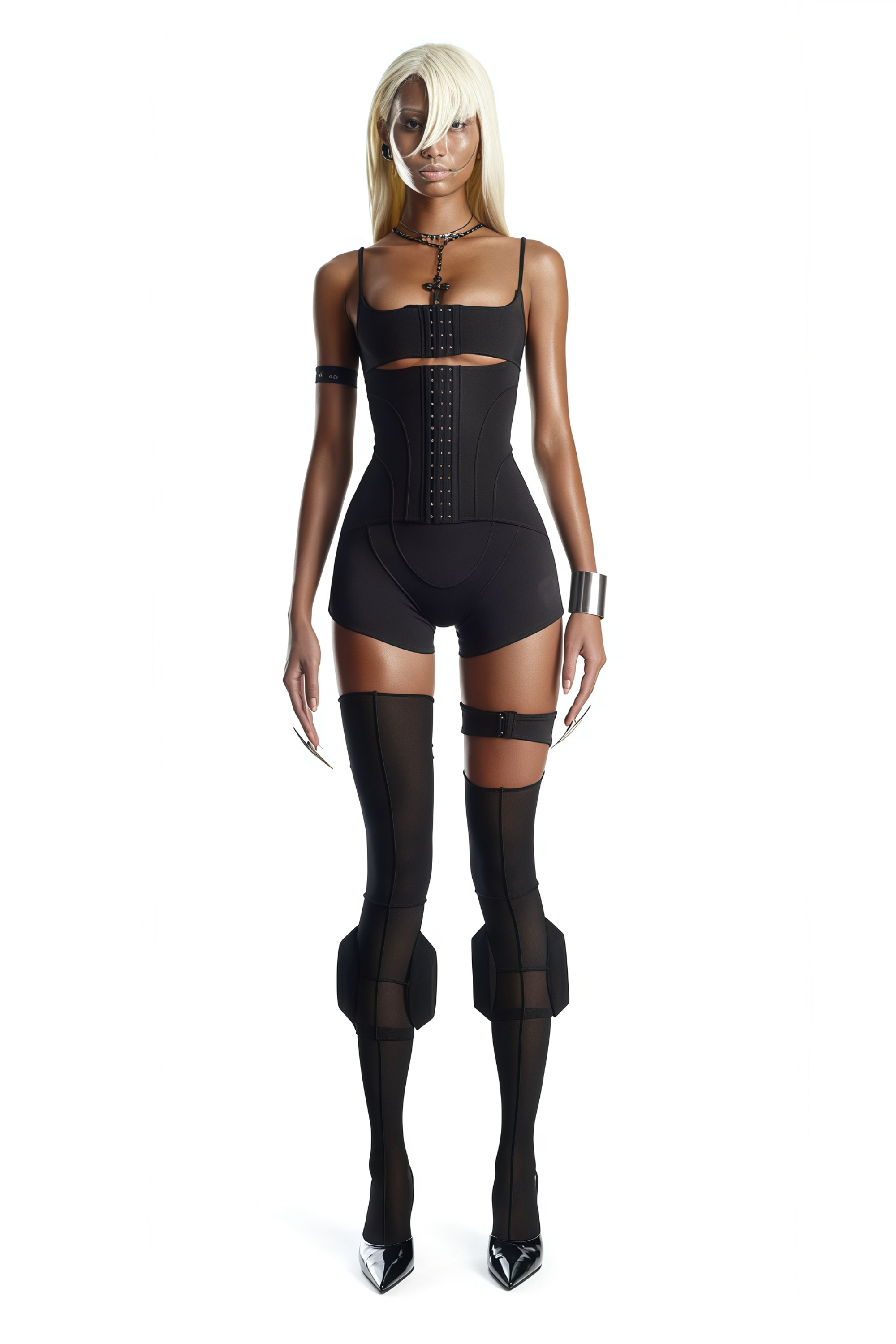 Éclat Black Hollow Detail Playsuit