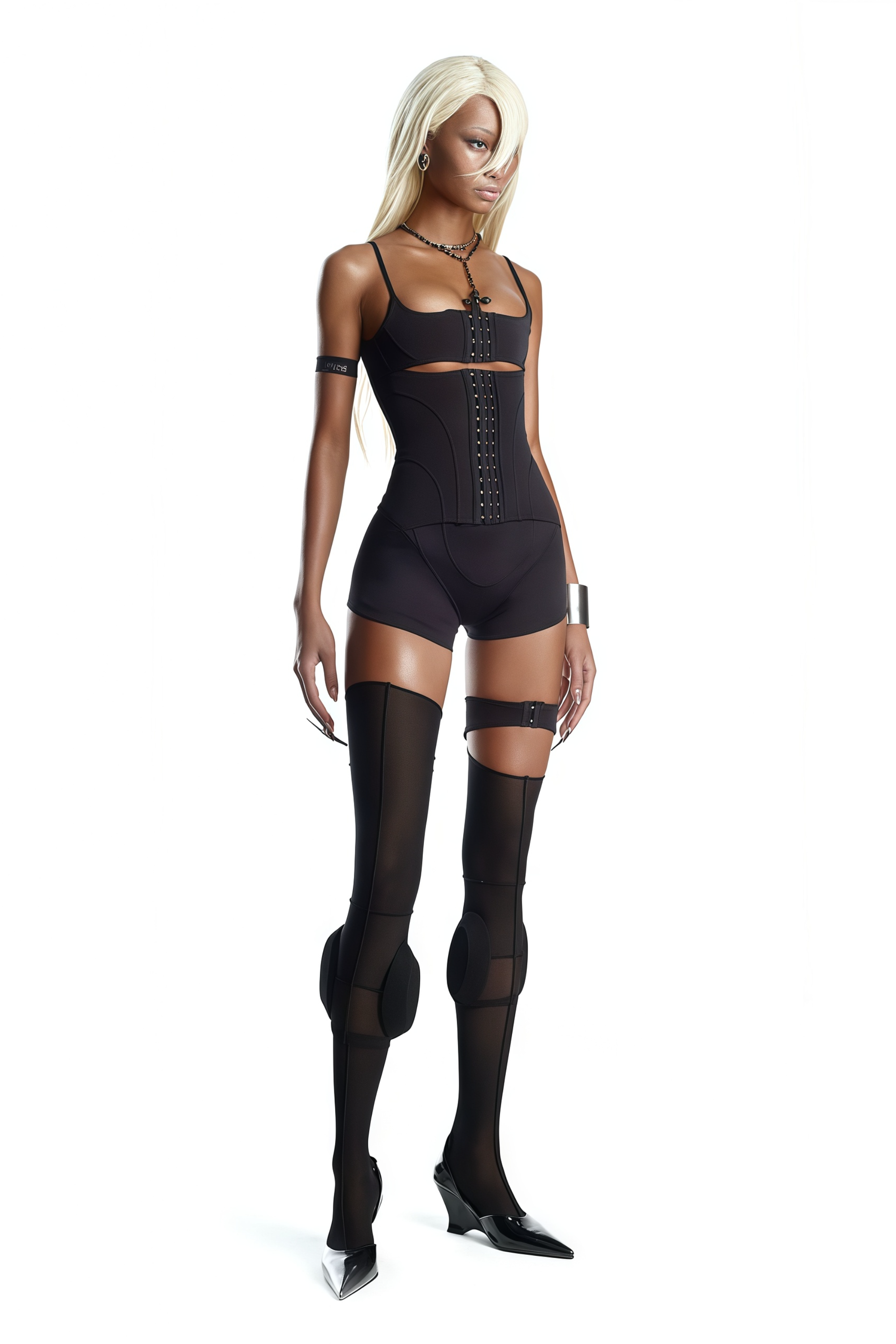 Éclat Black Hollow Detail Playsuit