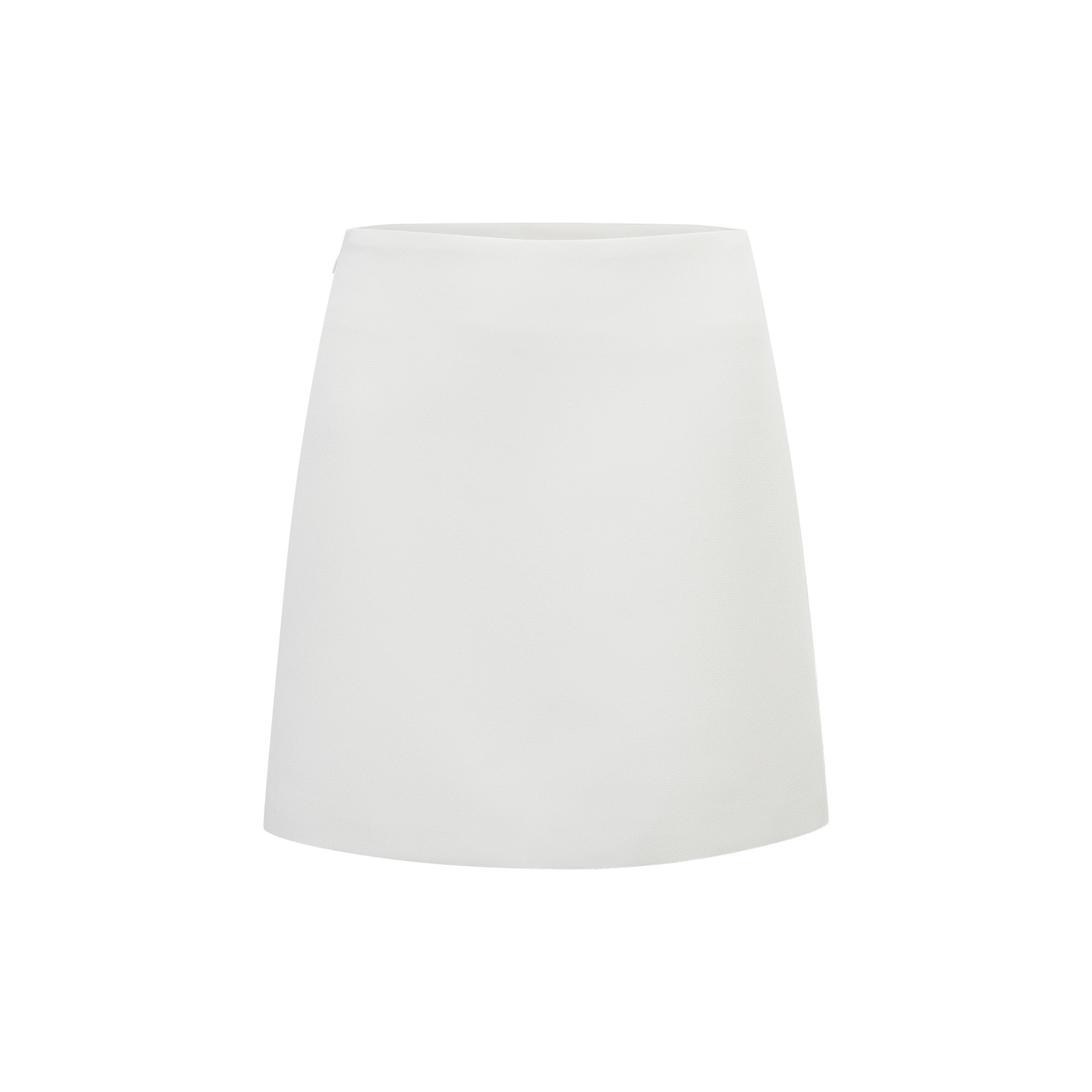 Adriana – Weißes Set aus Jacke und Rock im Barrel-Design