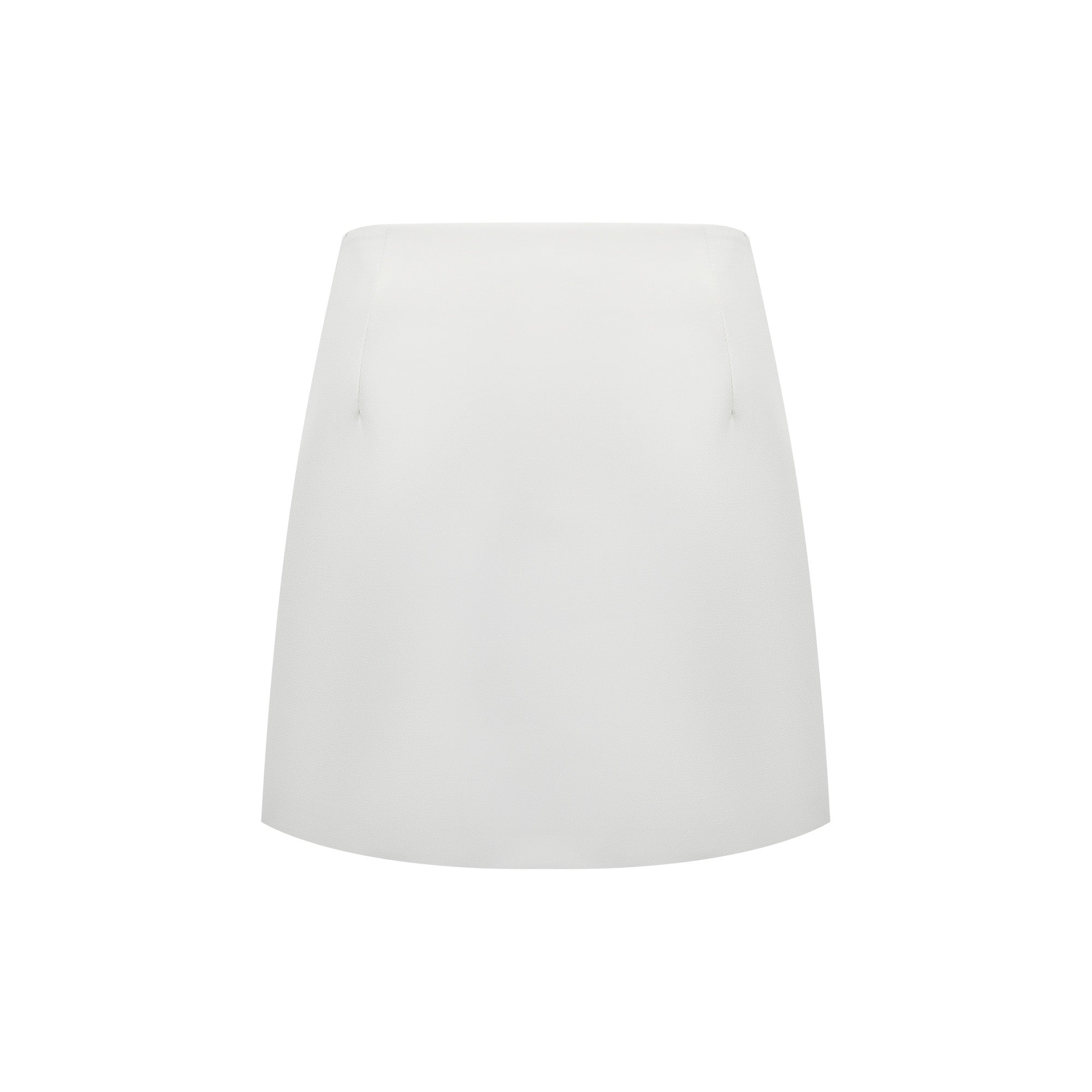 Adriana – Weißes Set aus Jacke und Rock im Barrel-Design