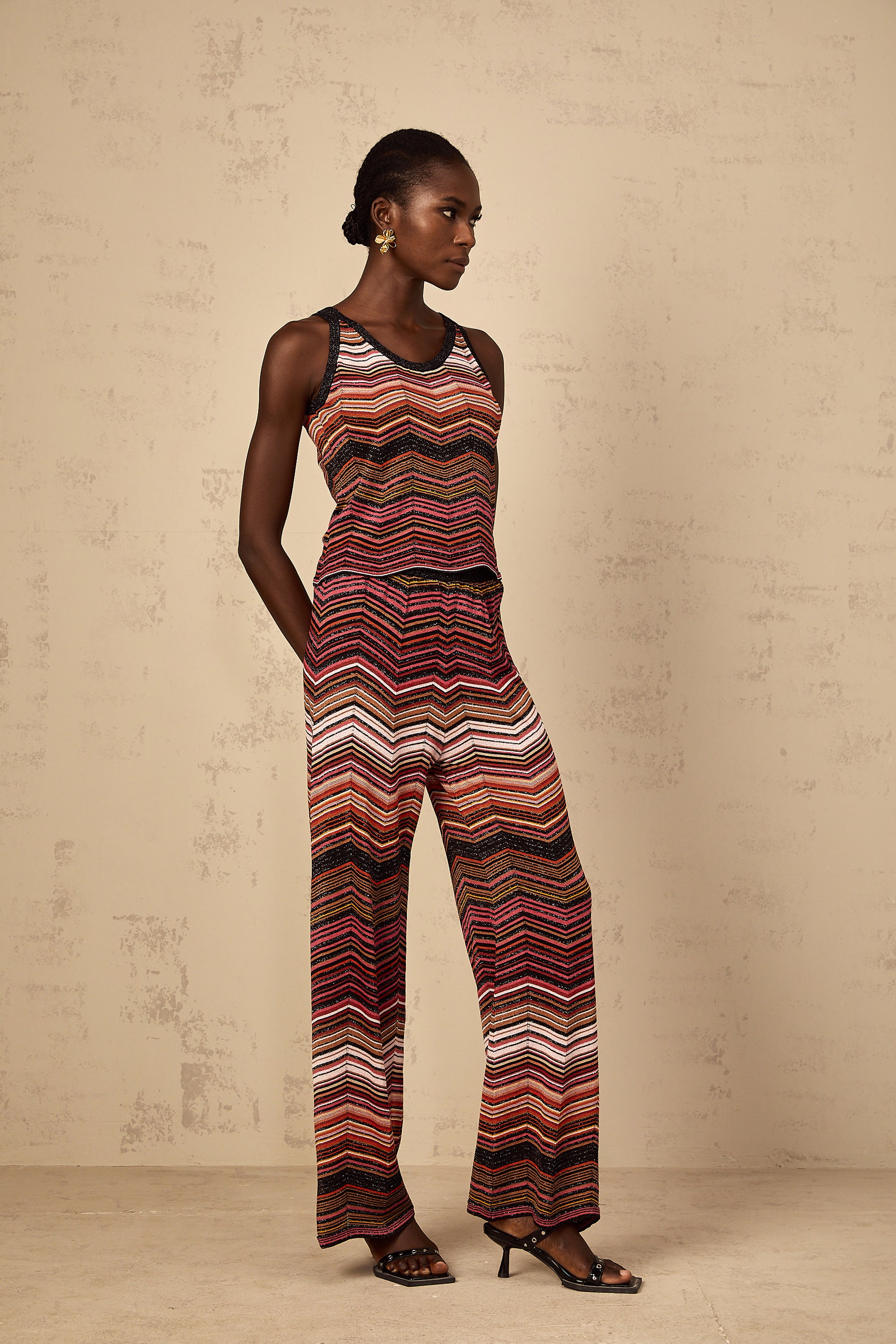 Chloé – Passendes Set aus rot gestreiftem Strick