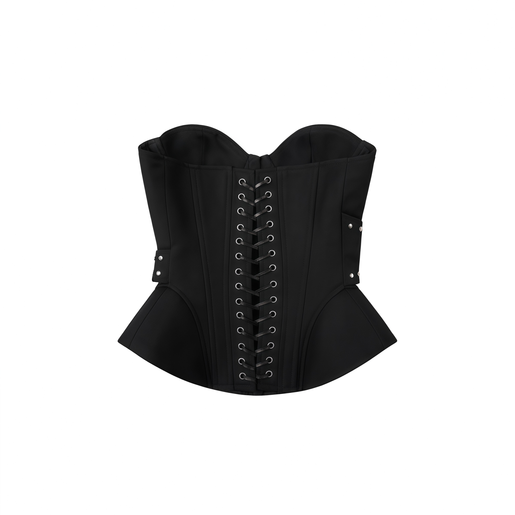 Tiril Black Studded Belted Corset Top