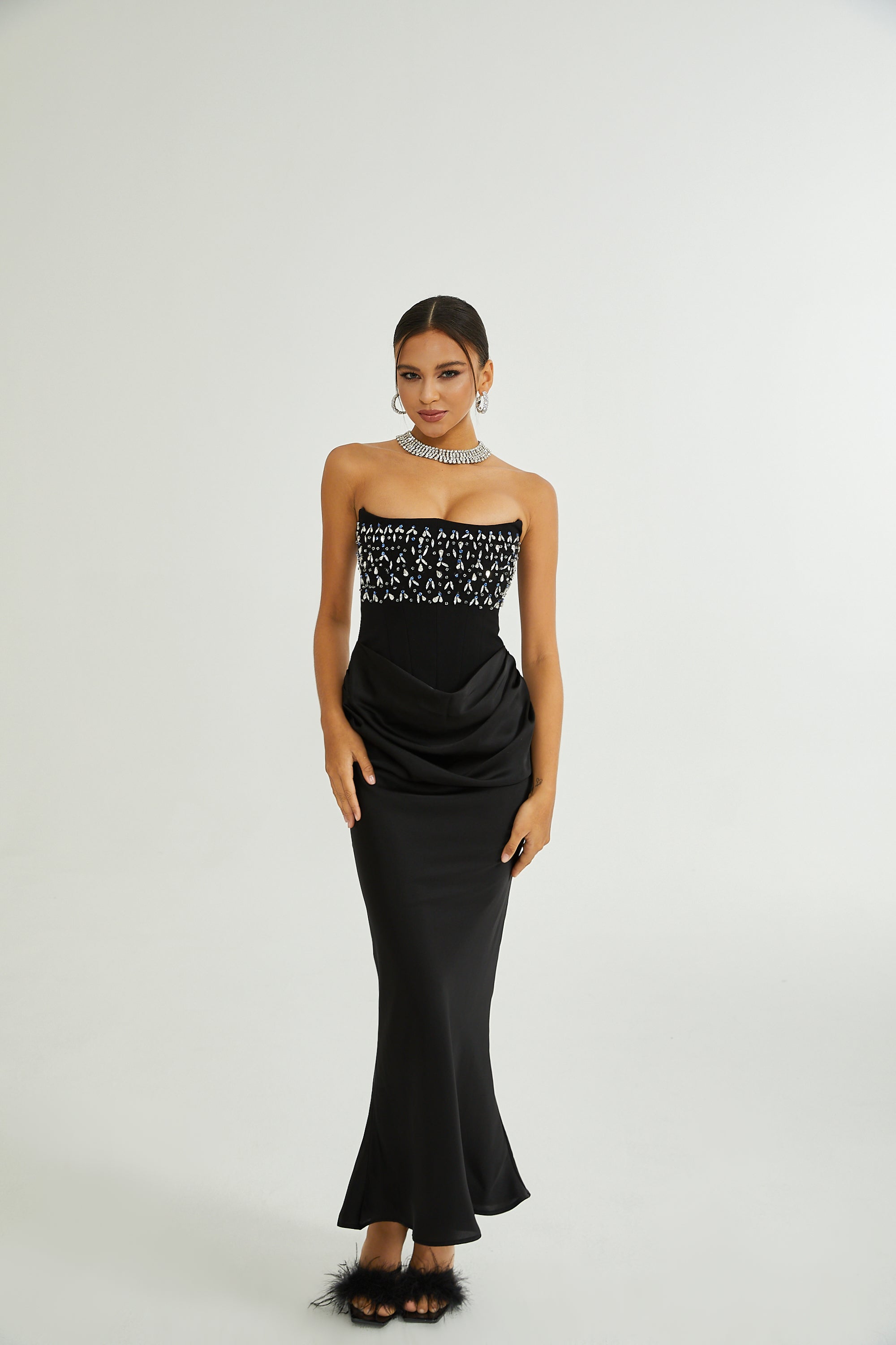 Aurore Crystal Embellished Maxi Dress
