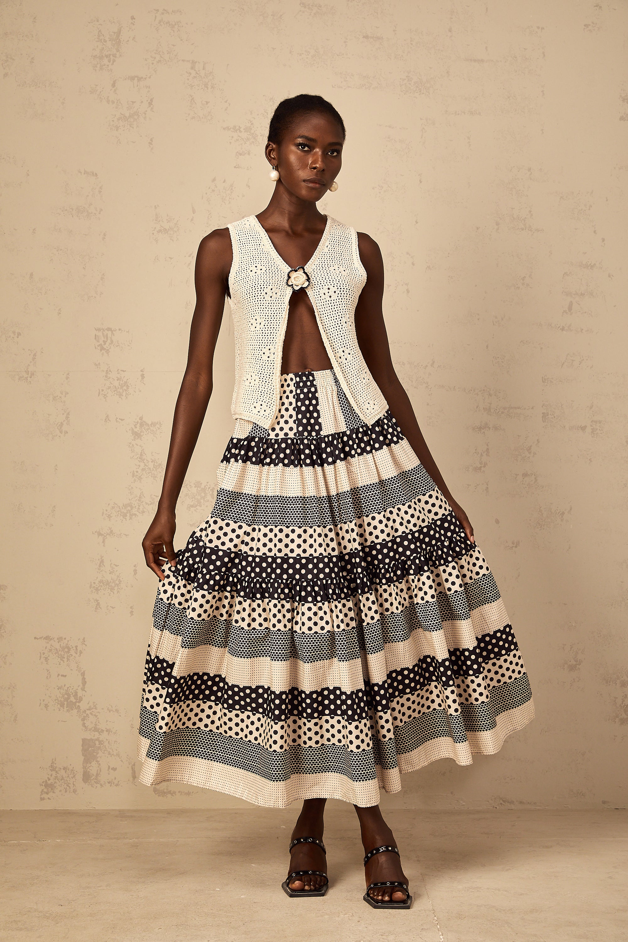 تنورة جوزفين الملونة المنقطة