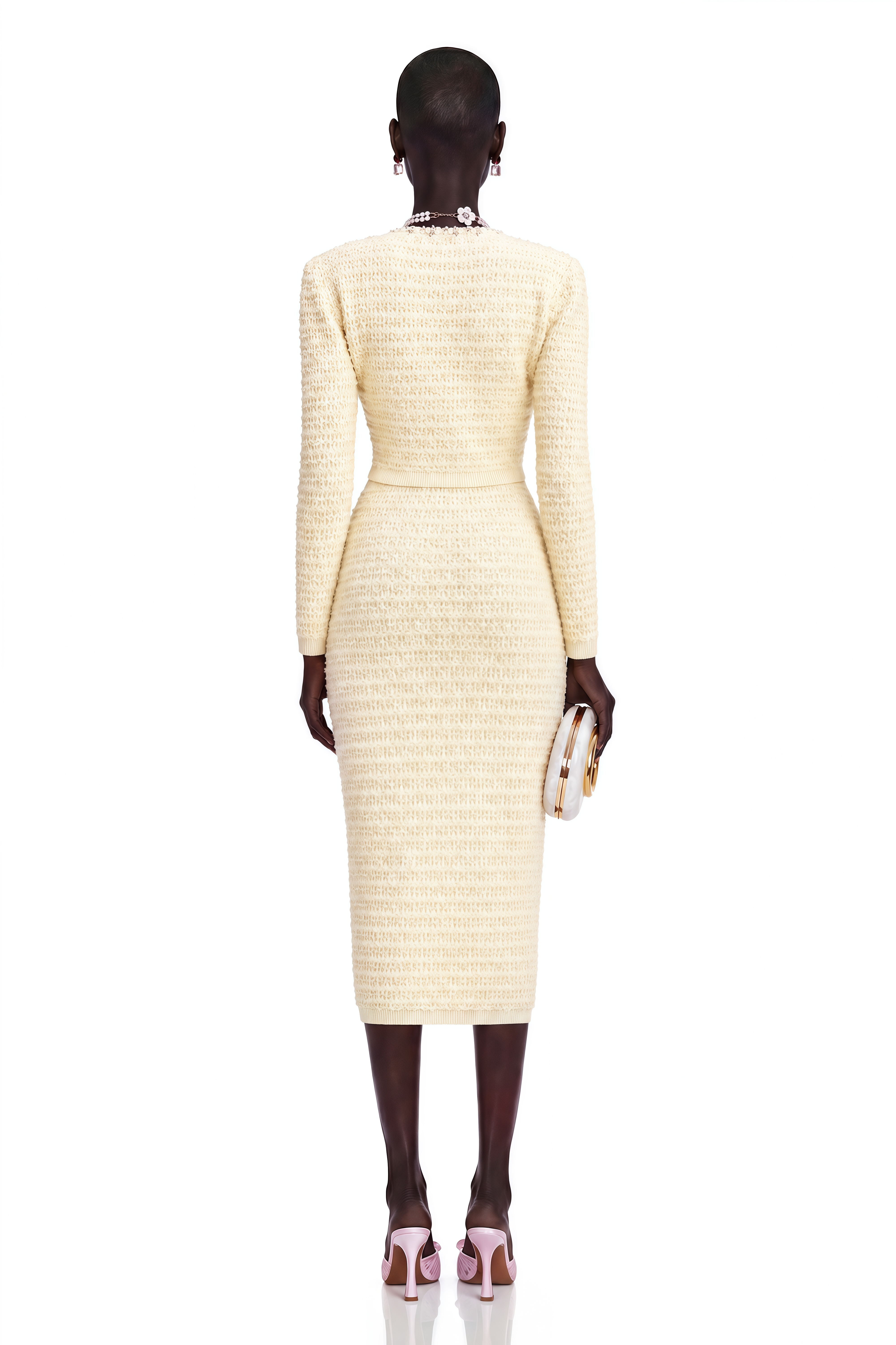 Justine Embellished Knit Cardigan & Skirt Matching Set