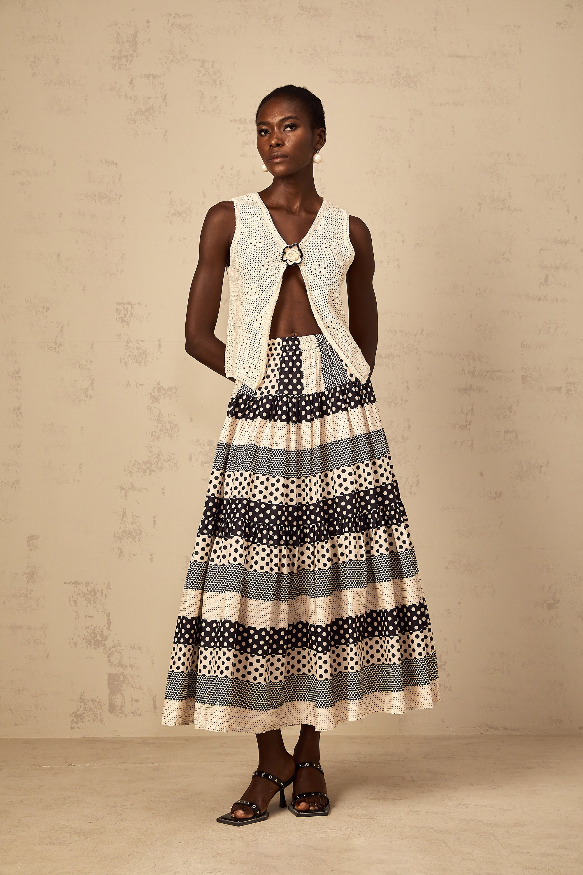 تنورة جوزفين الملونة المنقطة