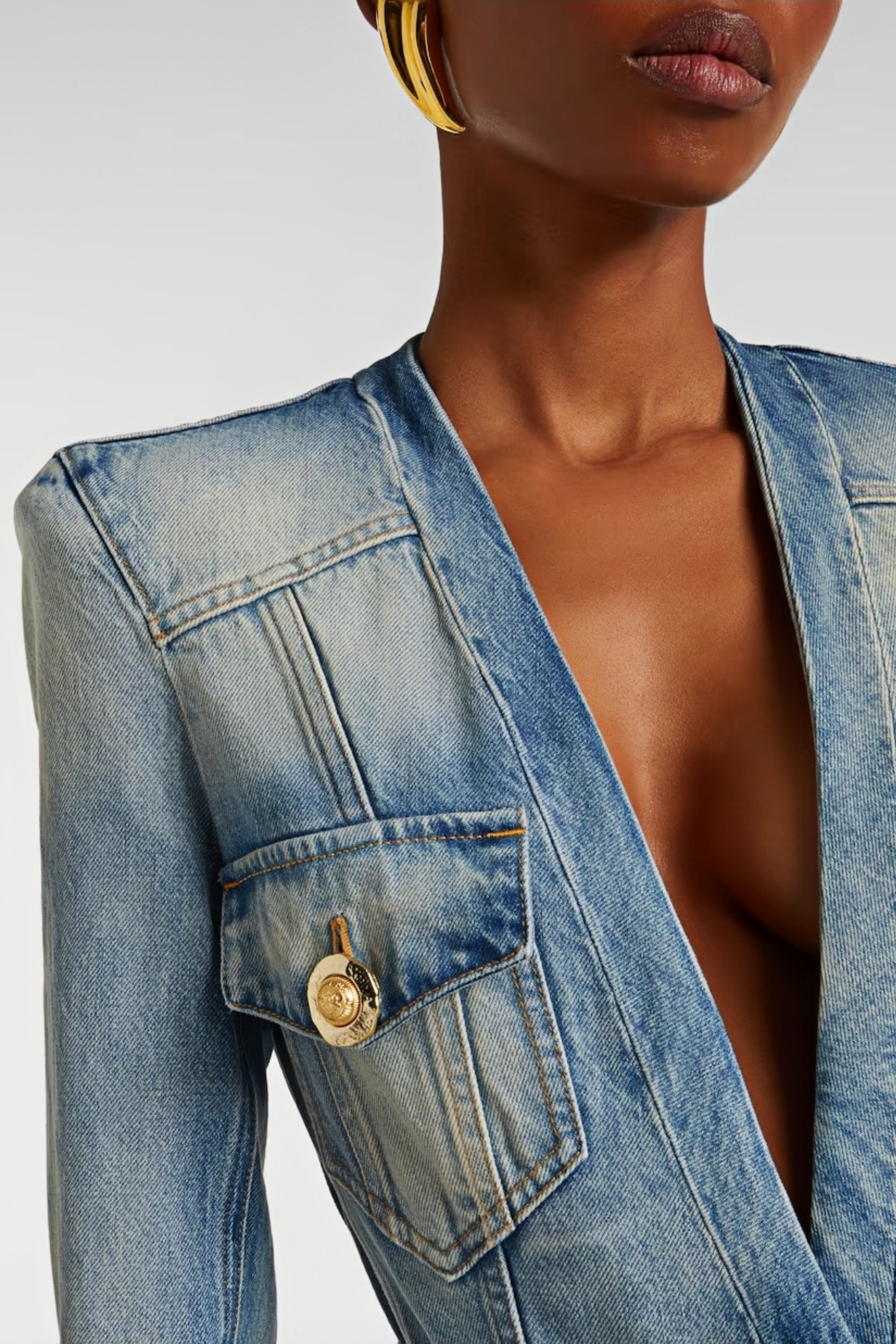 Edda Light Blue Belted Denim Jacket