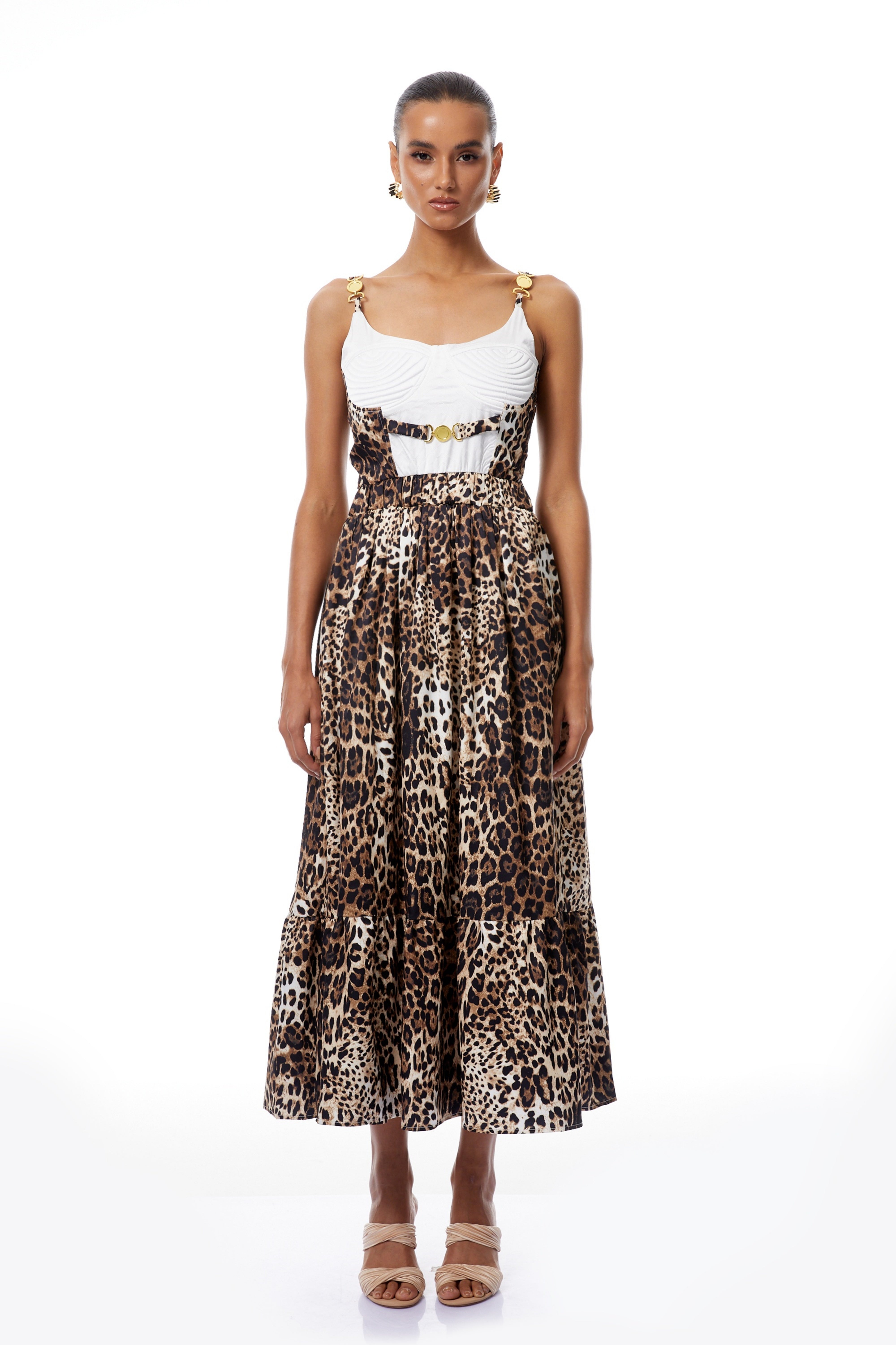 Allegra Brown Leopard Print Maxi Dress