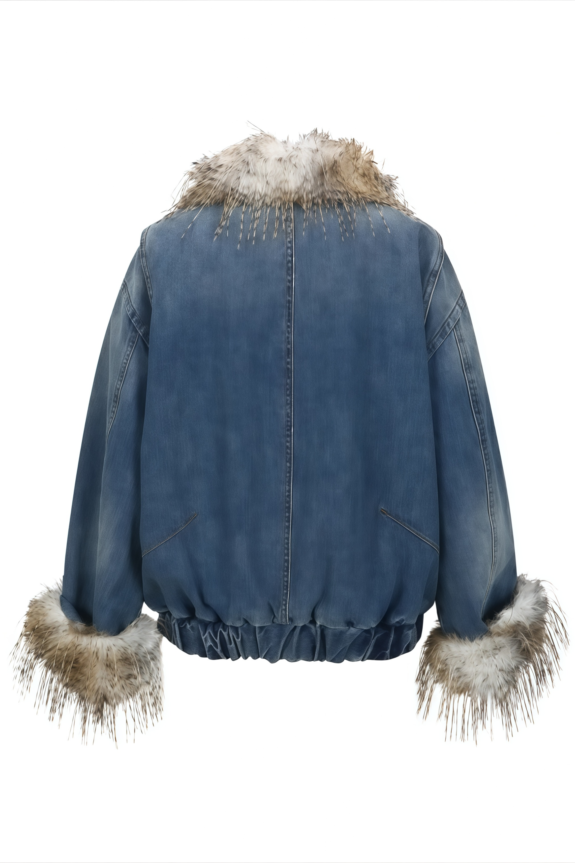 Gemma Blue Ombré Feather Panel Denim Jacket