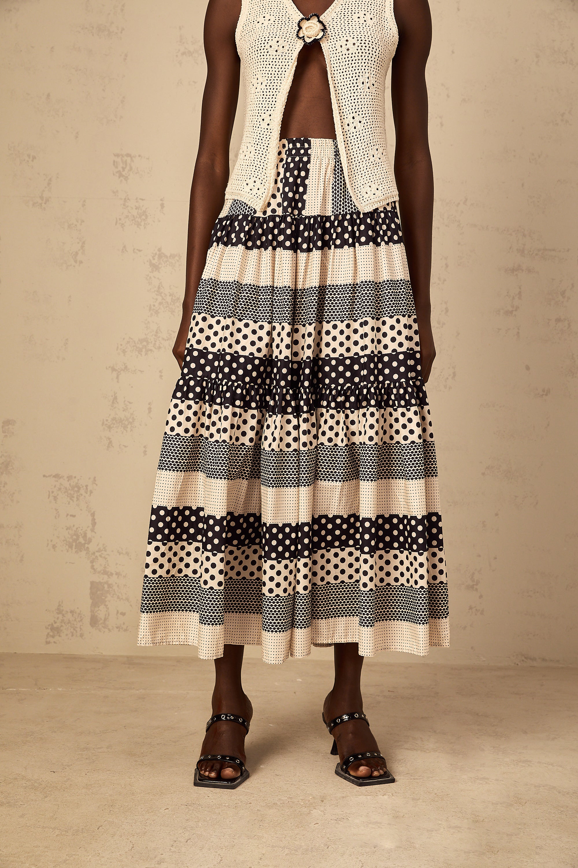 تنورة جوزفين الملونة المنقطة