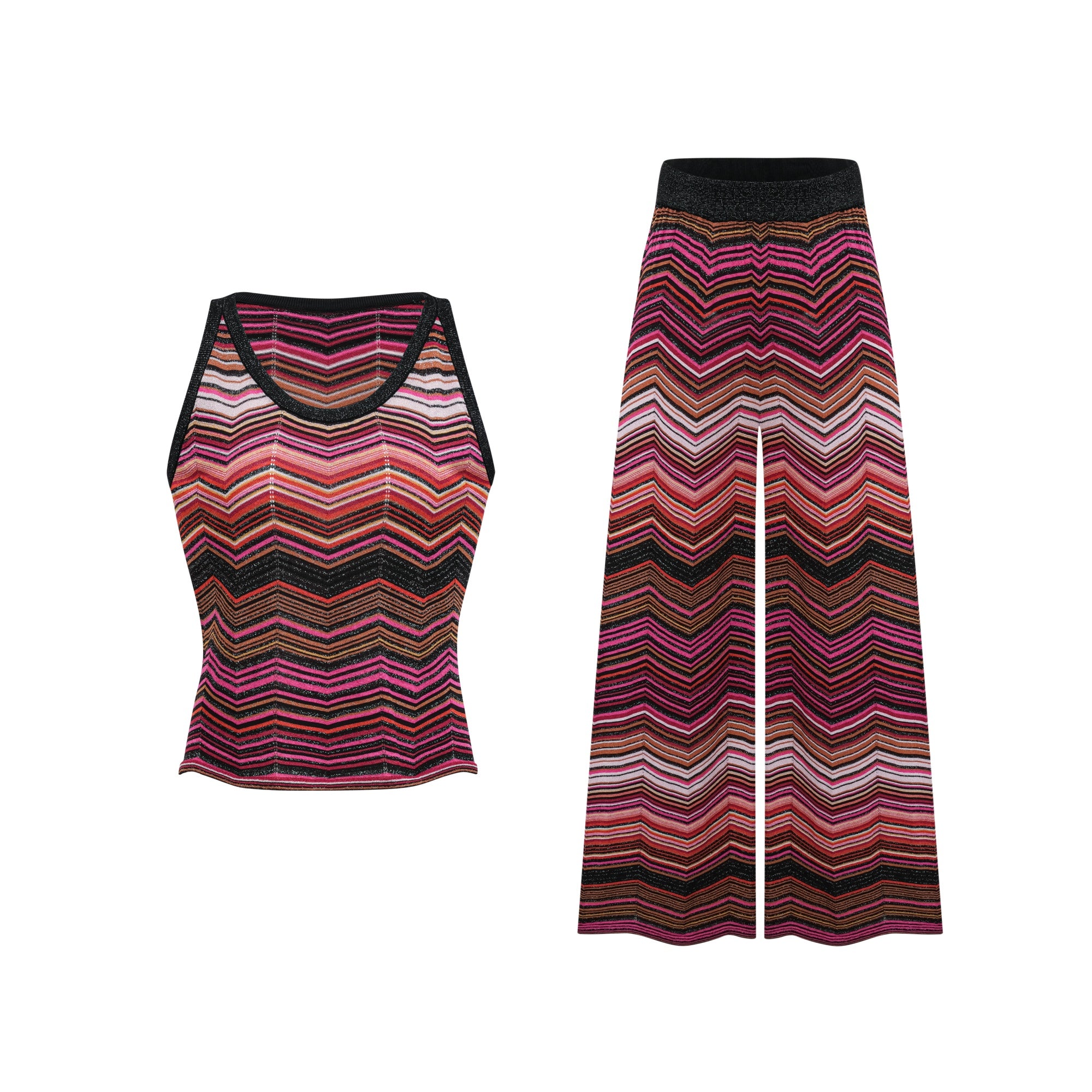 Chloé – Passendes Set aus rot gestreiftem Strick