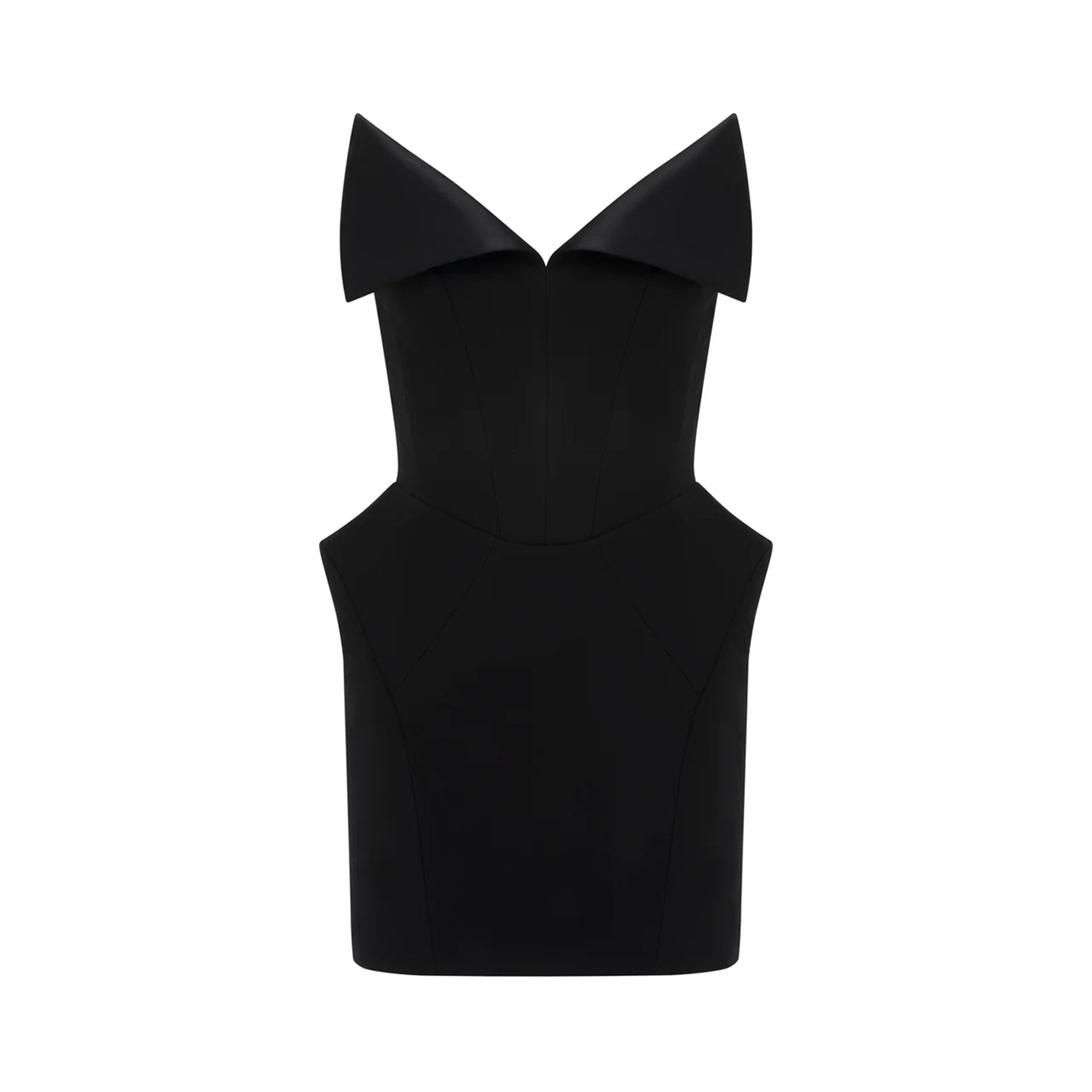 فستان ألبا الأسود القصير ذو الخصر البرميلي