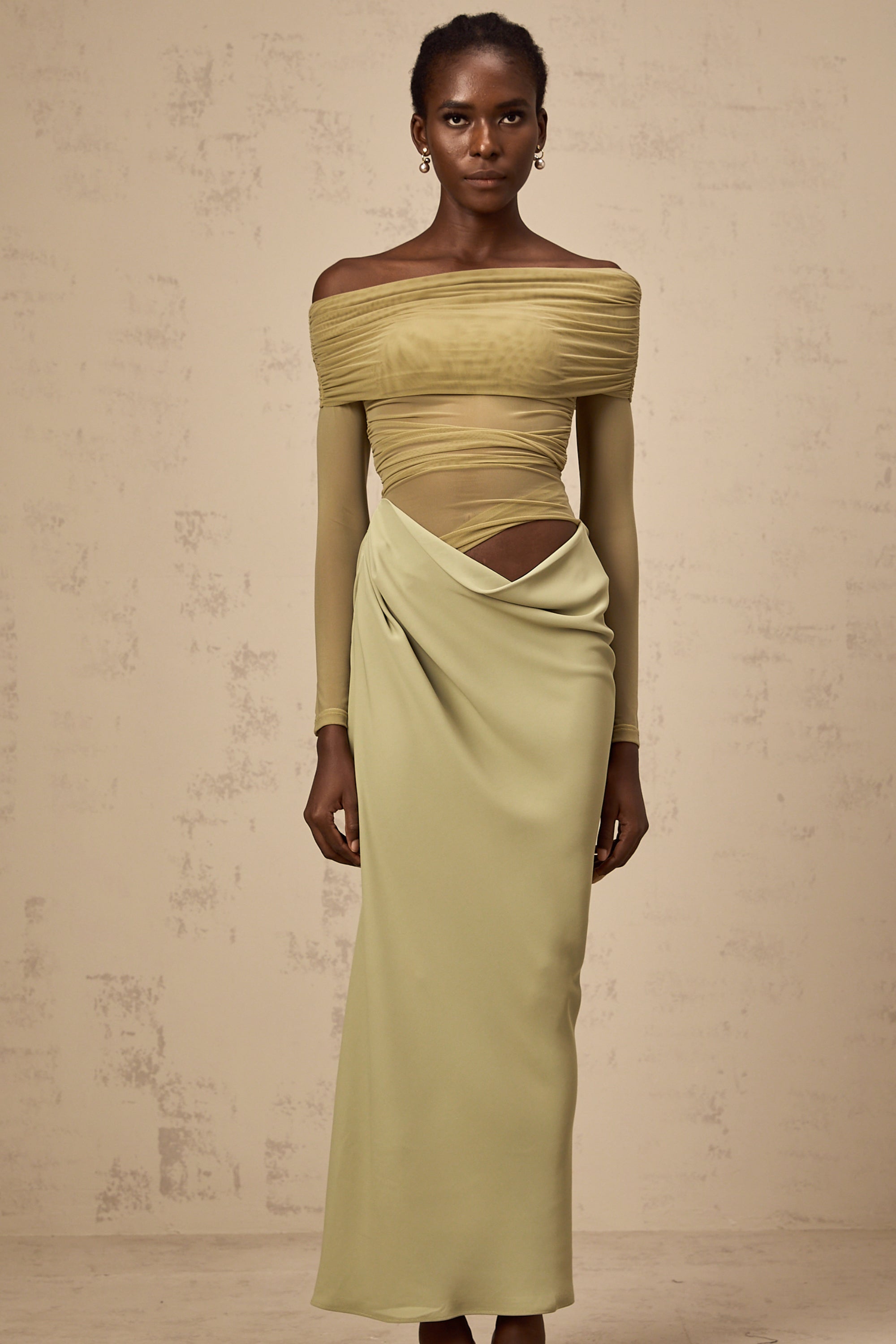 Green Off Shoulder Dress