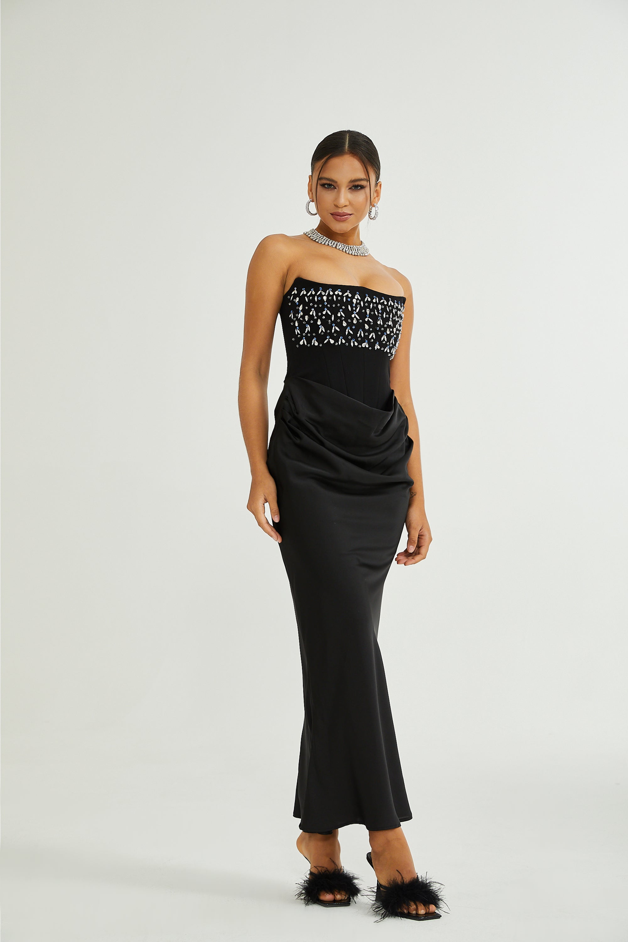 Aurore Crystal Embellished Maxi Dress