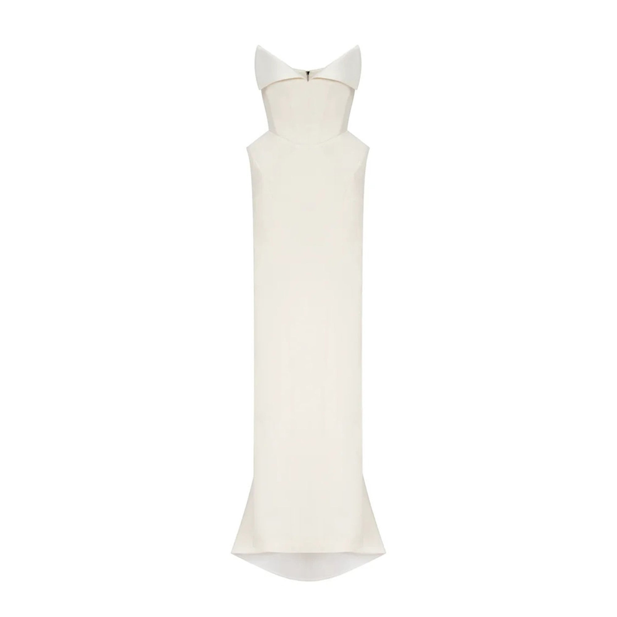 Alba – Weißes Maxikleid mit Korsett und Tonnentaille