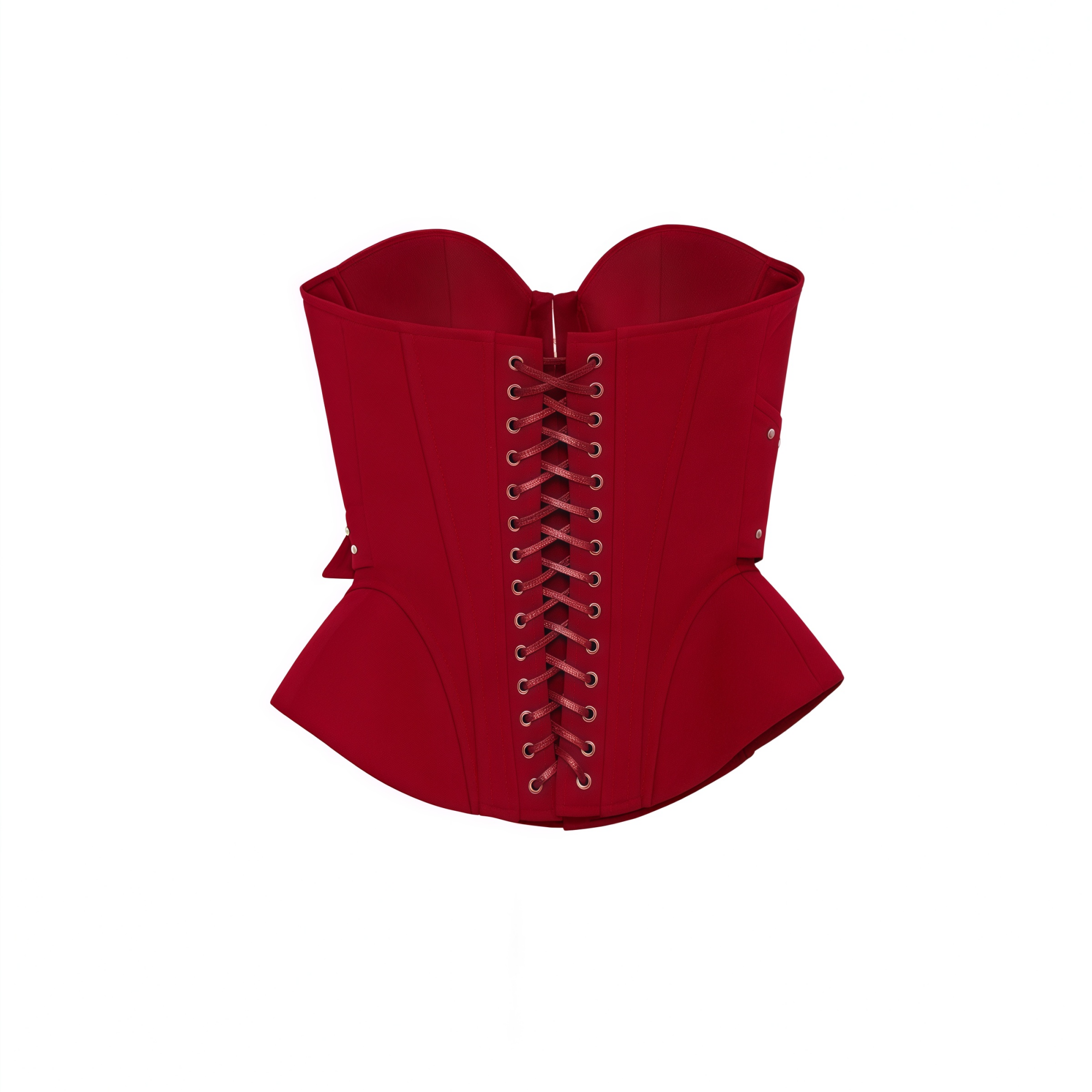 Tiril Red Studded Belted Corset Top