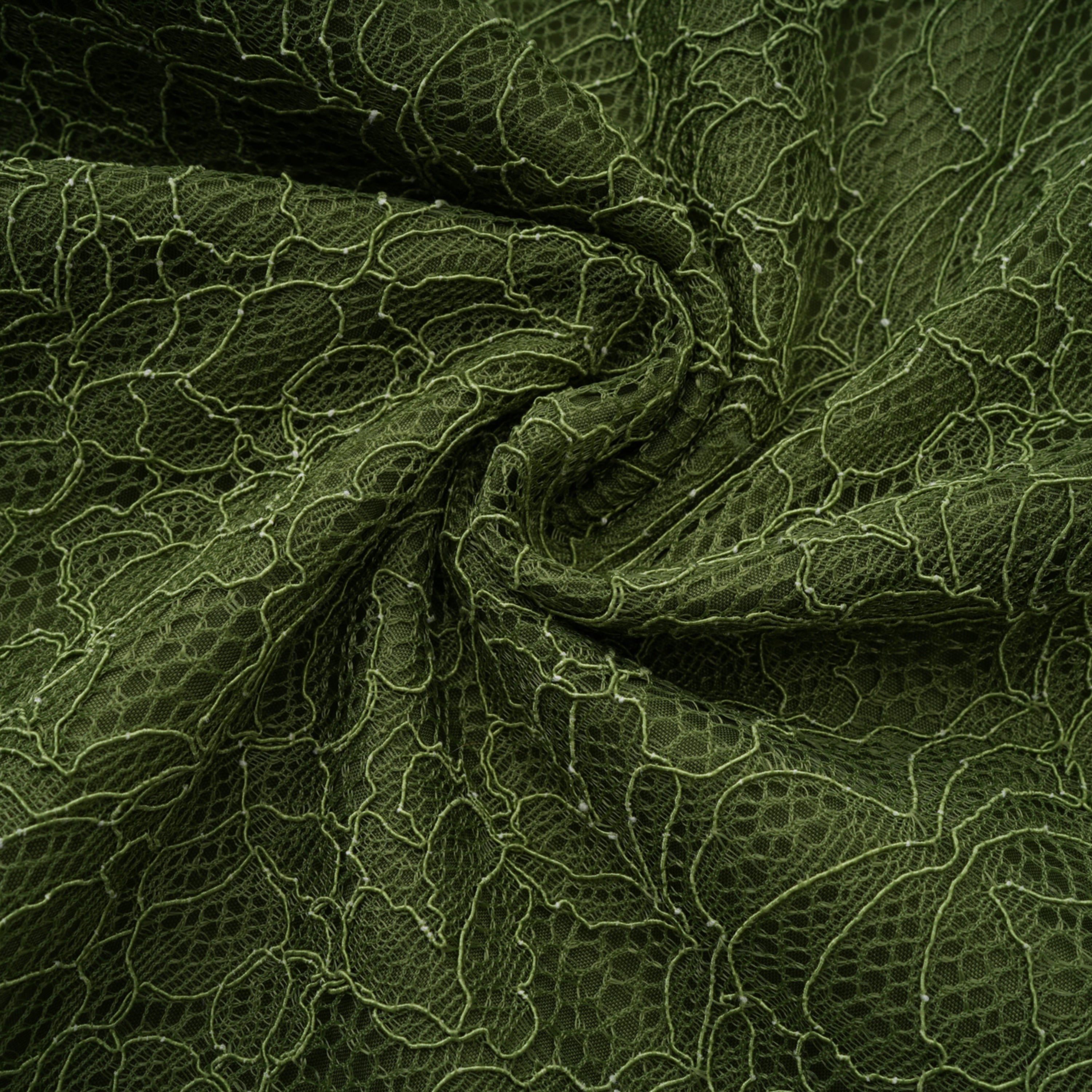 فستان ماكسي من فرانزيسكا باللون الأخضر مزين بزخارف (بدون قفازات)