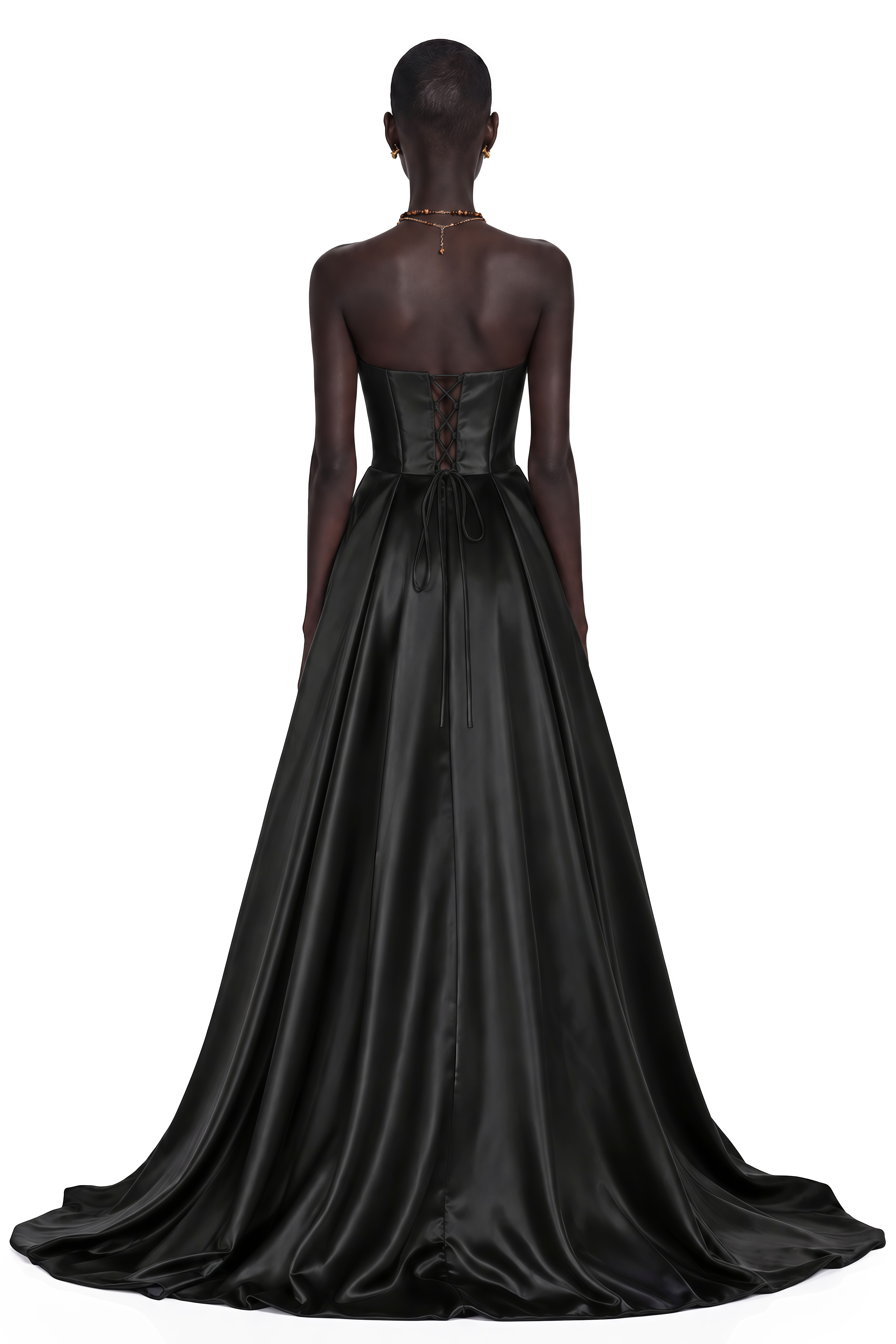 Ivana Black Corset Bodice Maxi Gown
