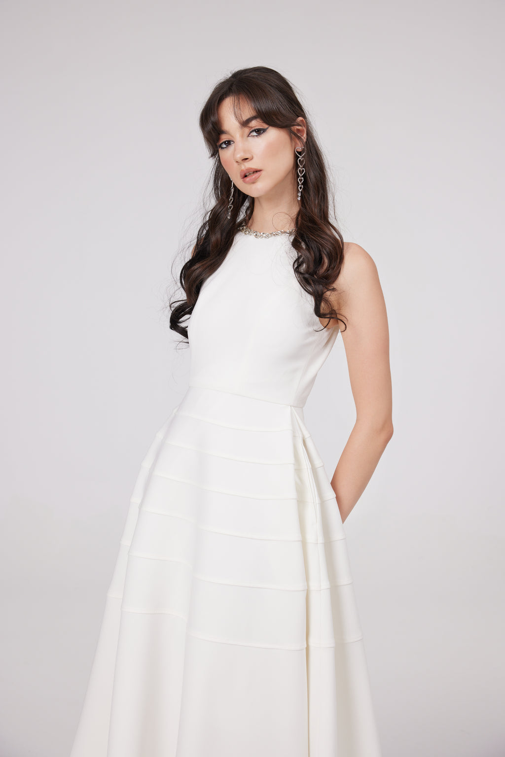 Ines Midi Strap Dress Beige
