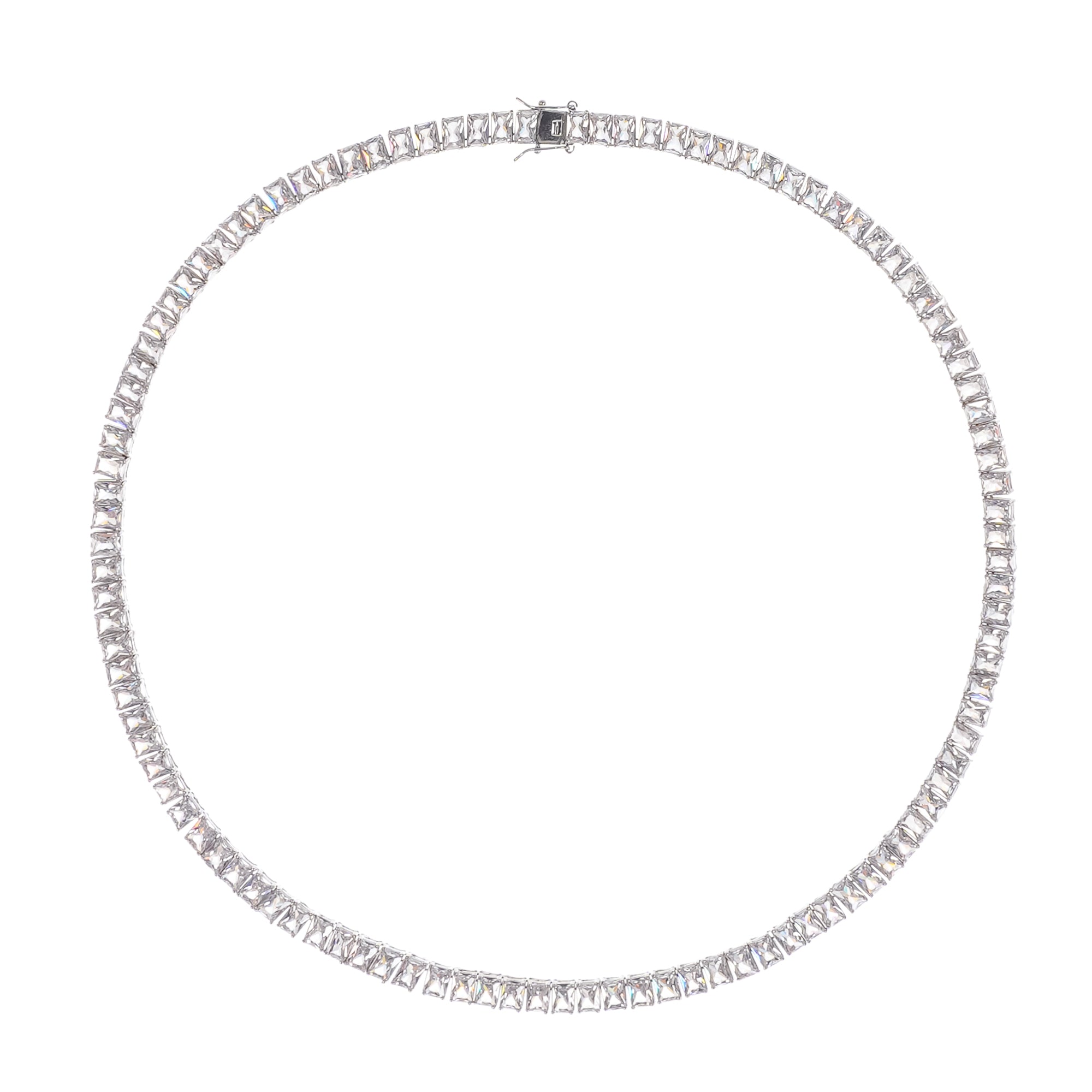 Florence Silver Tone Crystal Embellished Necklace