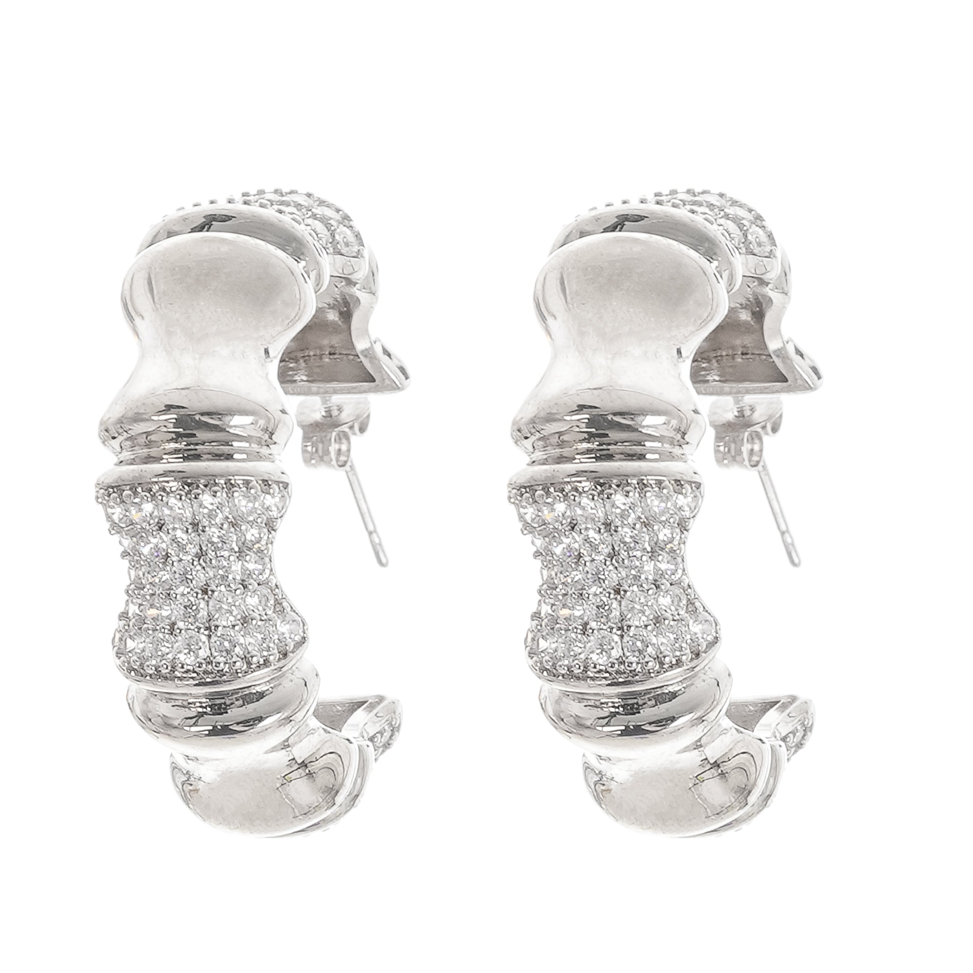 Léa Silver Tone Crystal Embellished Earrings