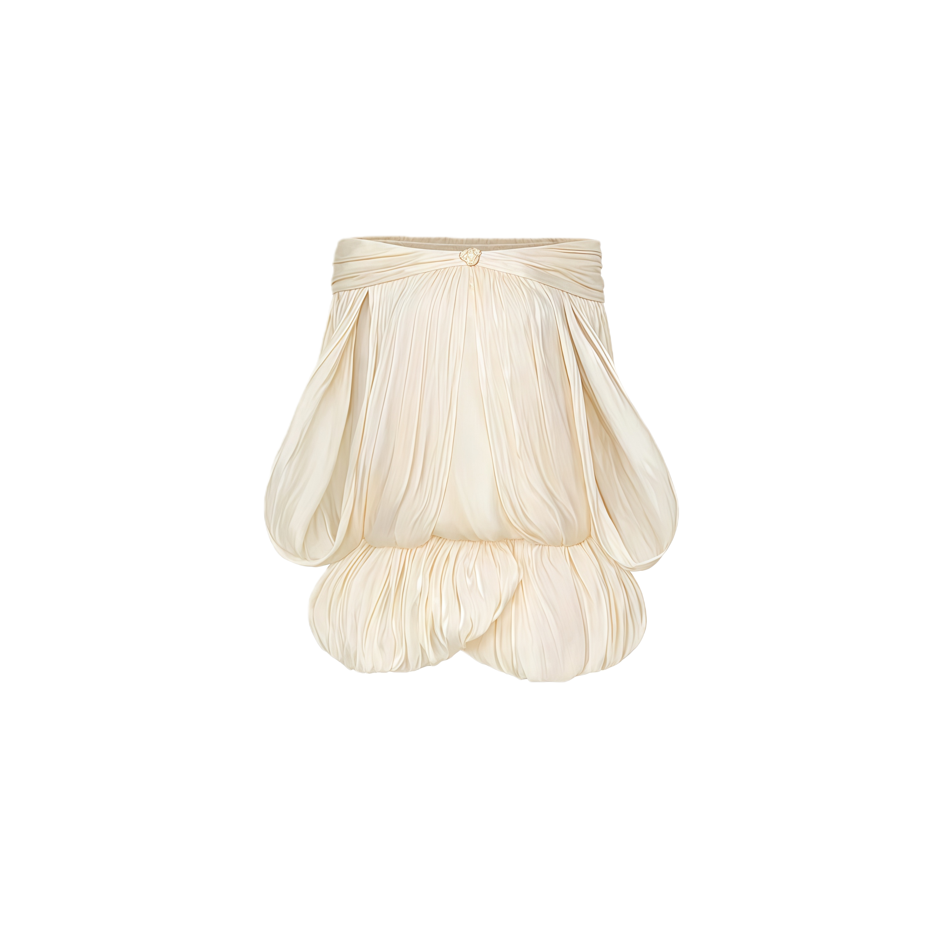 Shayla Neutrales asymmetrisches Minikleid mit Raffungen und Glanz