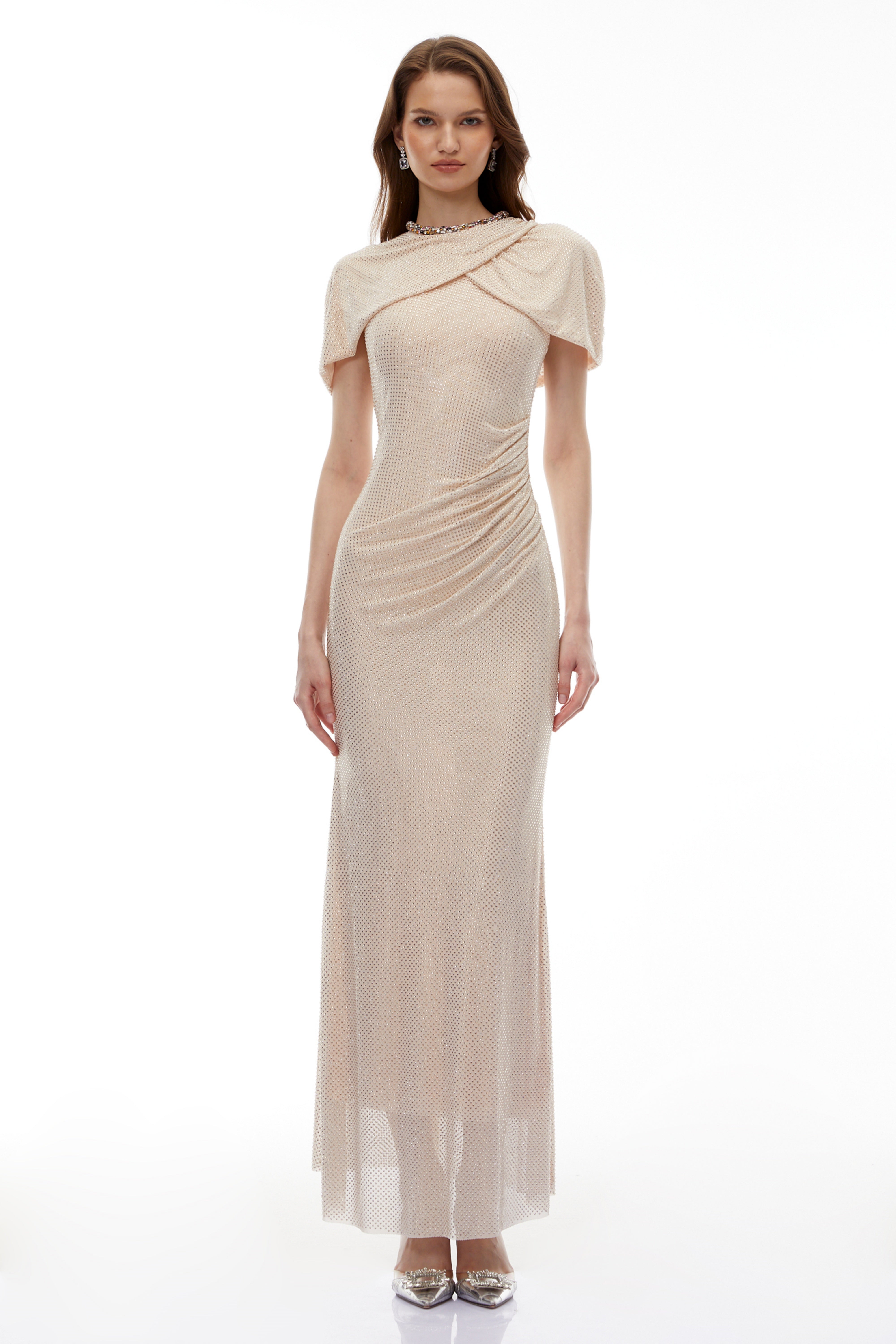 Abigail – Maxikleid mit Flügelärmeln und Strasssteinen