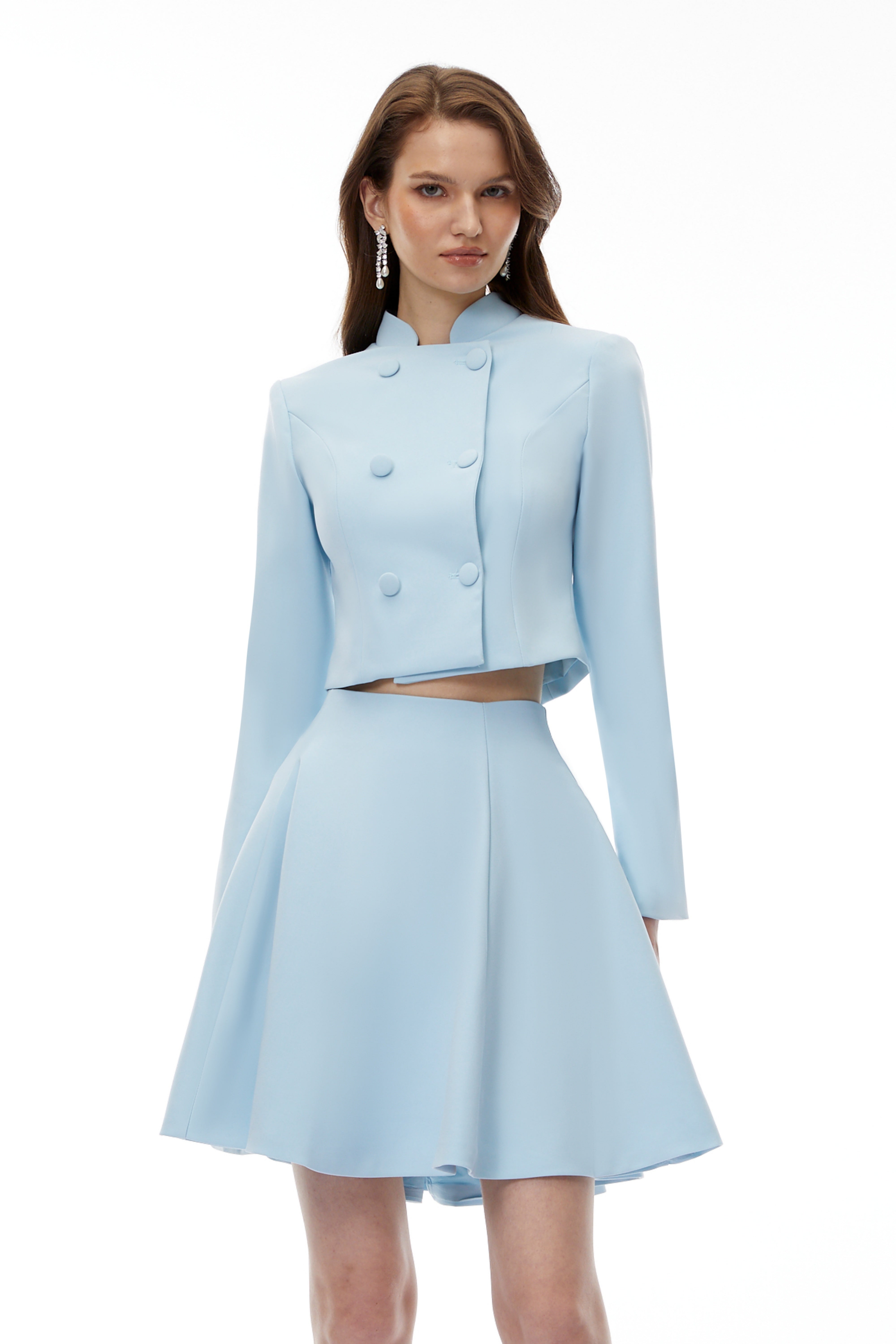 Addison Blue Zweireiher-Blazer & Rock-Set