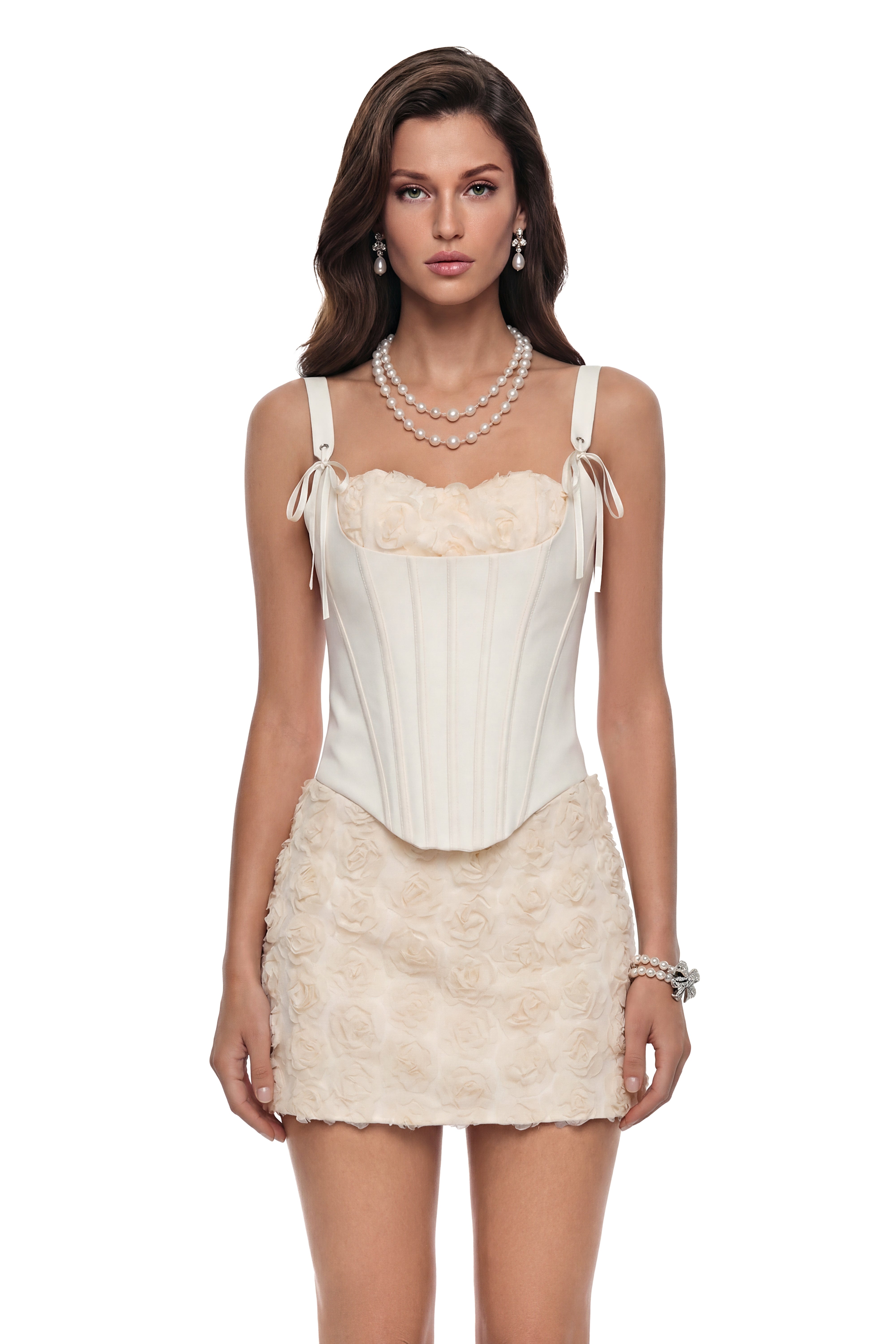 Ensemble haut et jupe à fleurs Aelia White