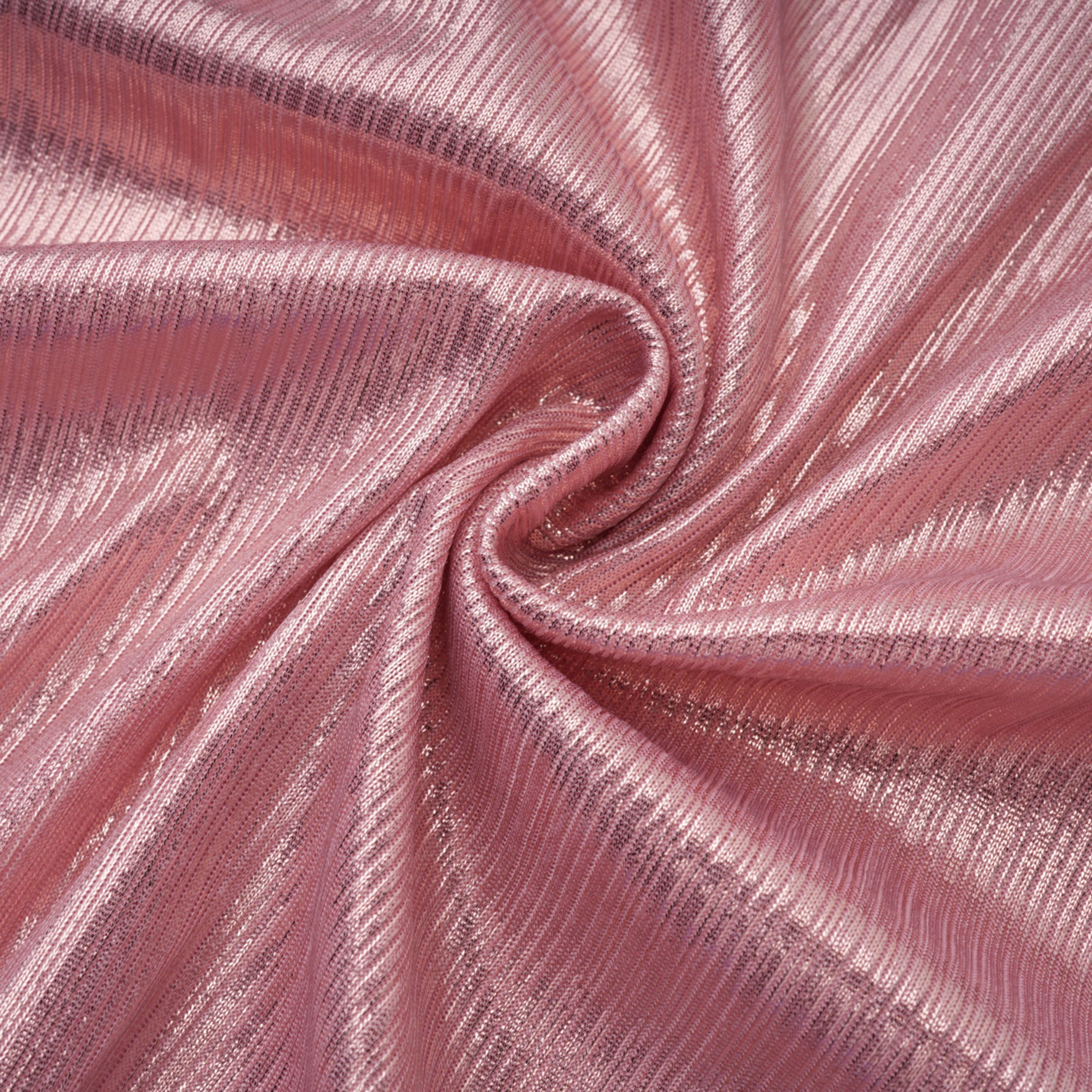 فستان طويل مطوي لامع باللون الوردي من Alchimie