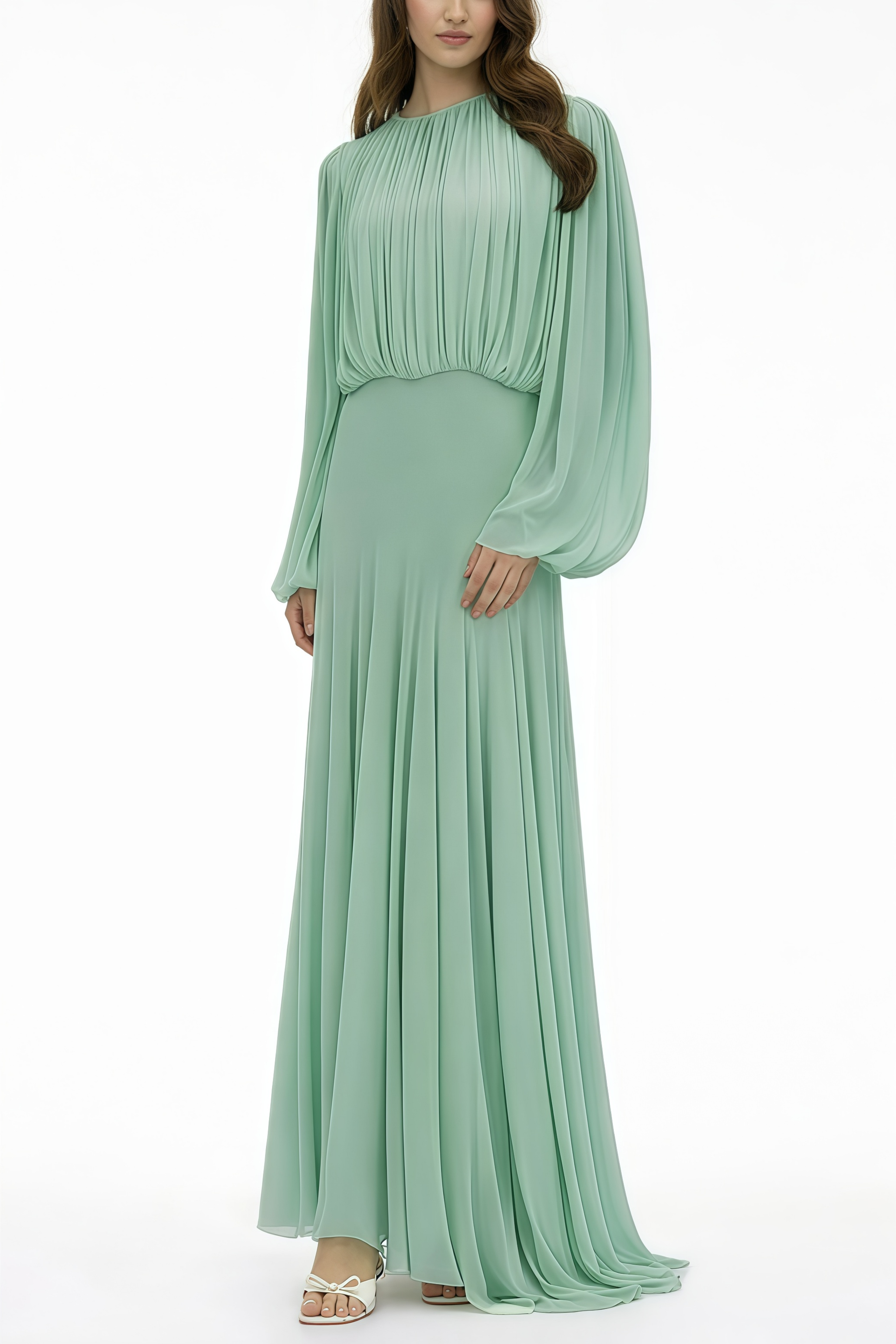 Robe longue plissée à manches Green Lantern