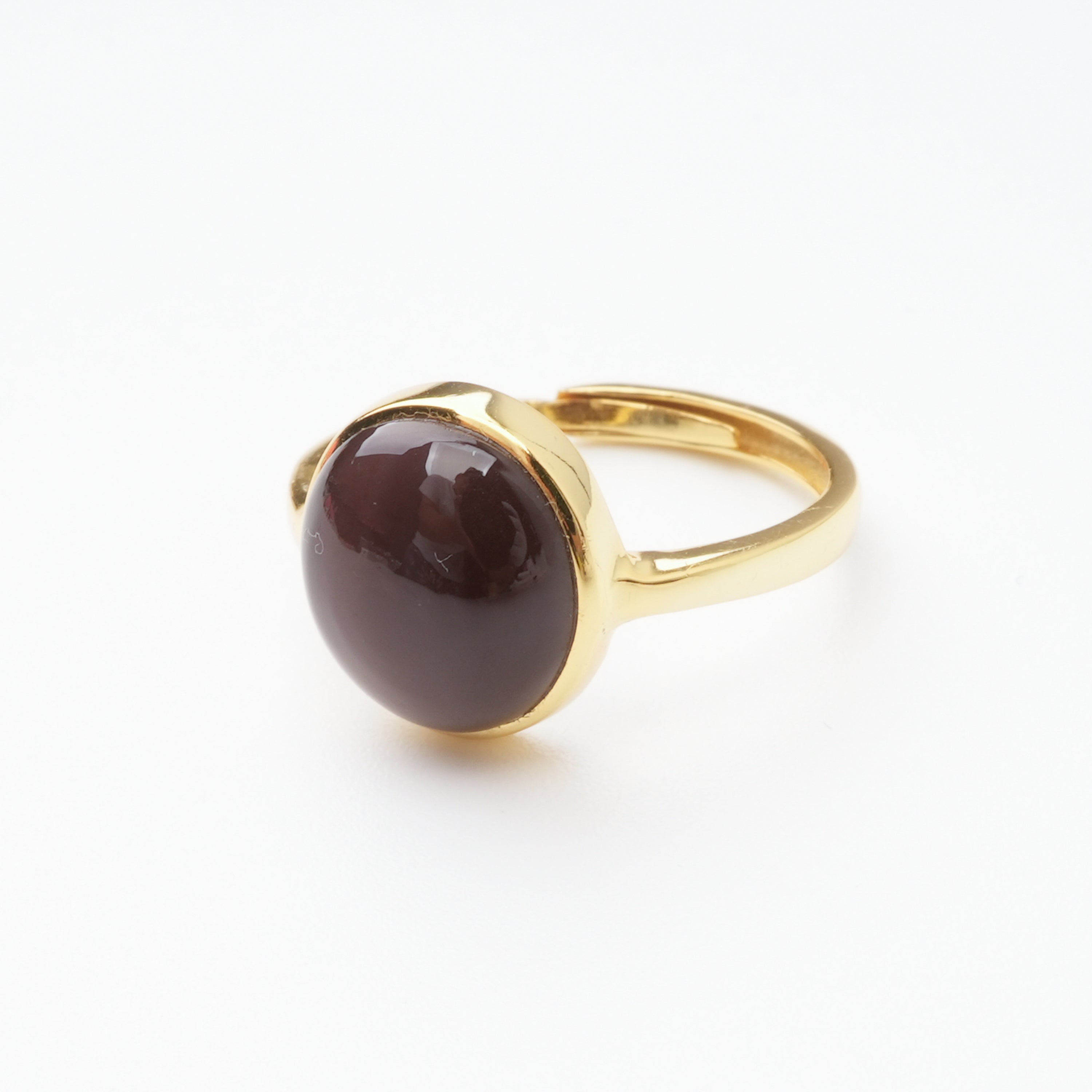 Aurelia Red Cabochon Cut Bezel Gold Vermeil Ring