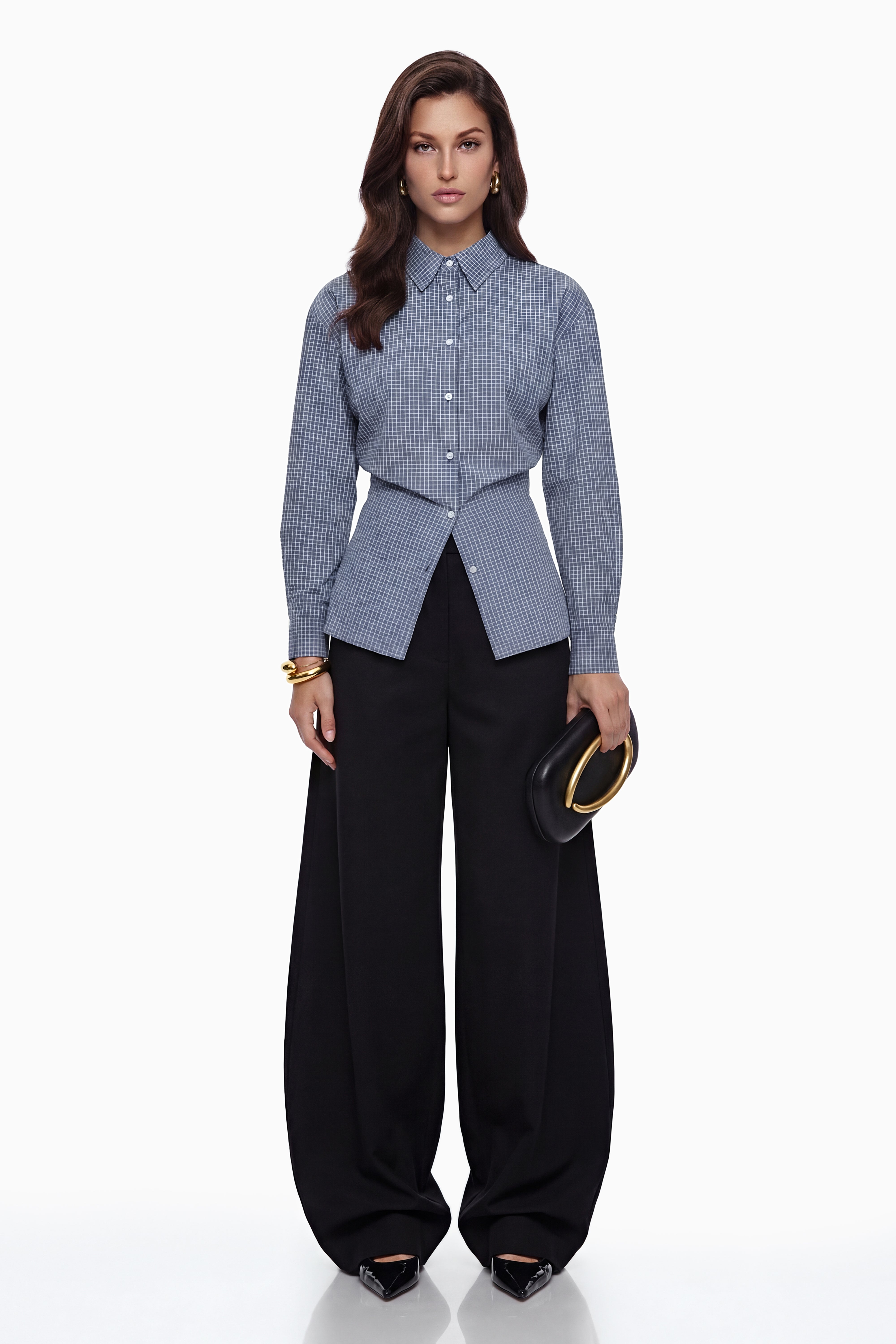 قميص بروك الأزرق بأزرار