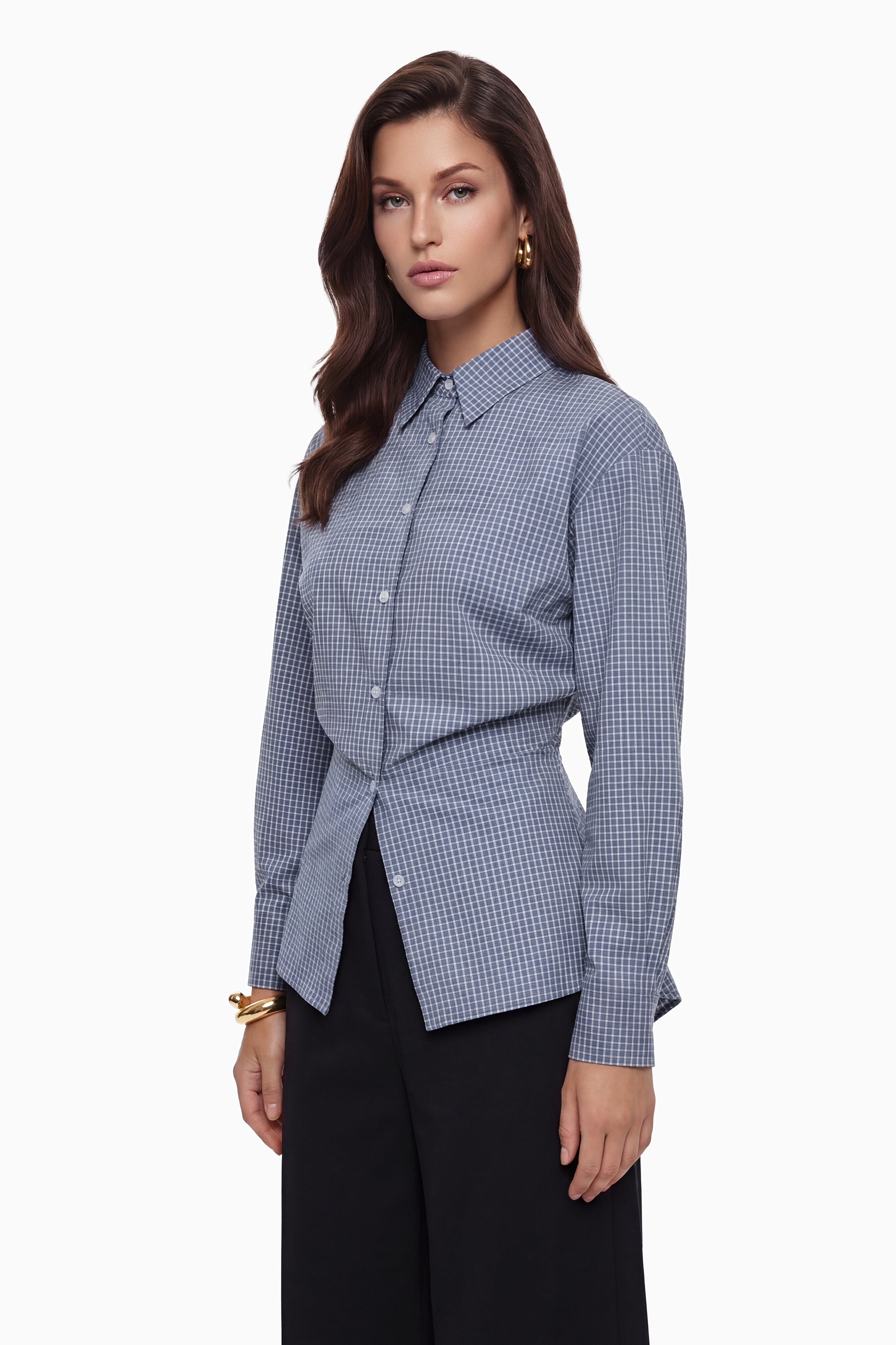 قميص بروك الأزرق بأزرار