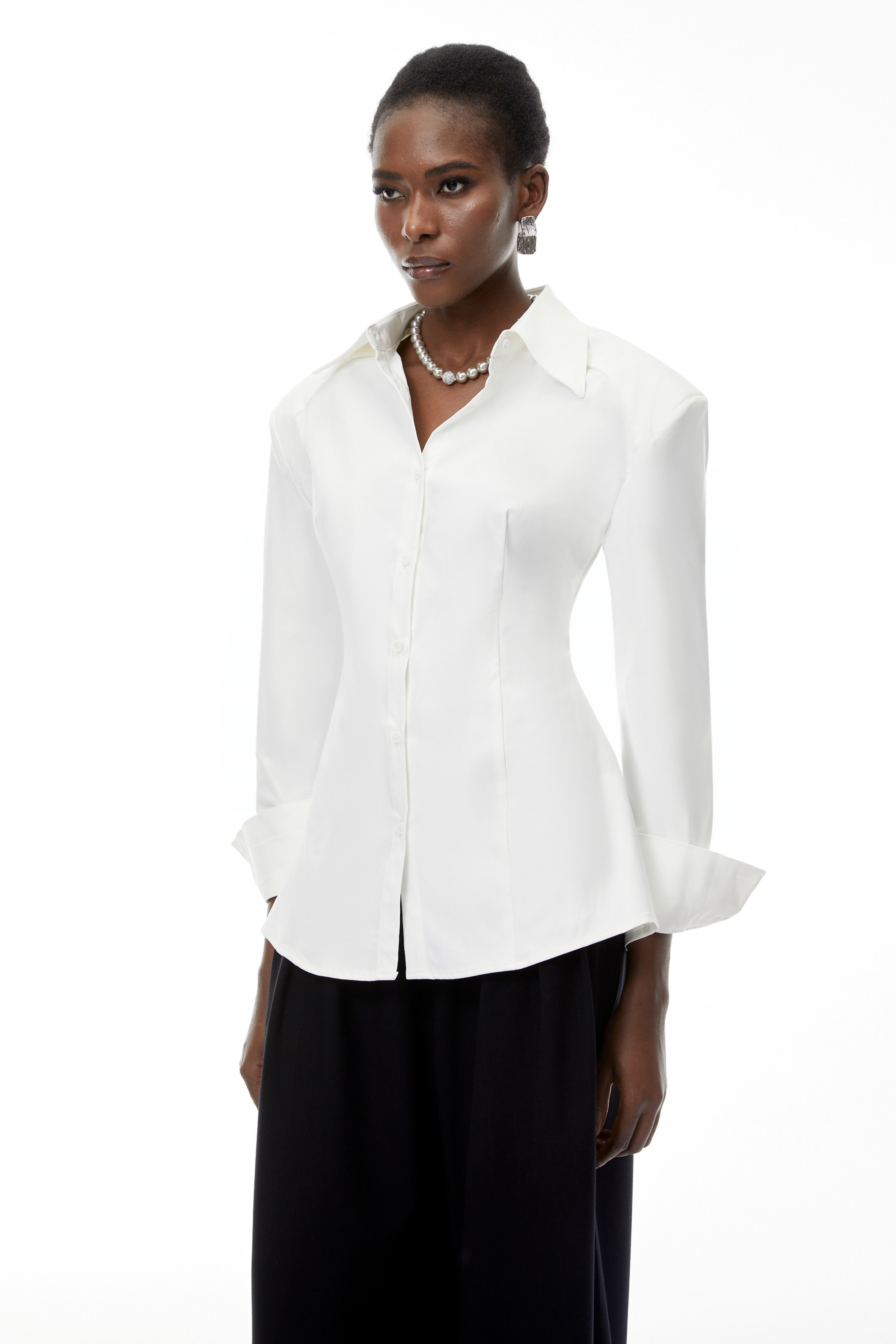 Brooke White Hemd mit Knöpfen