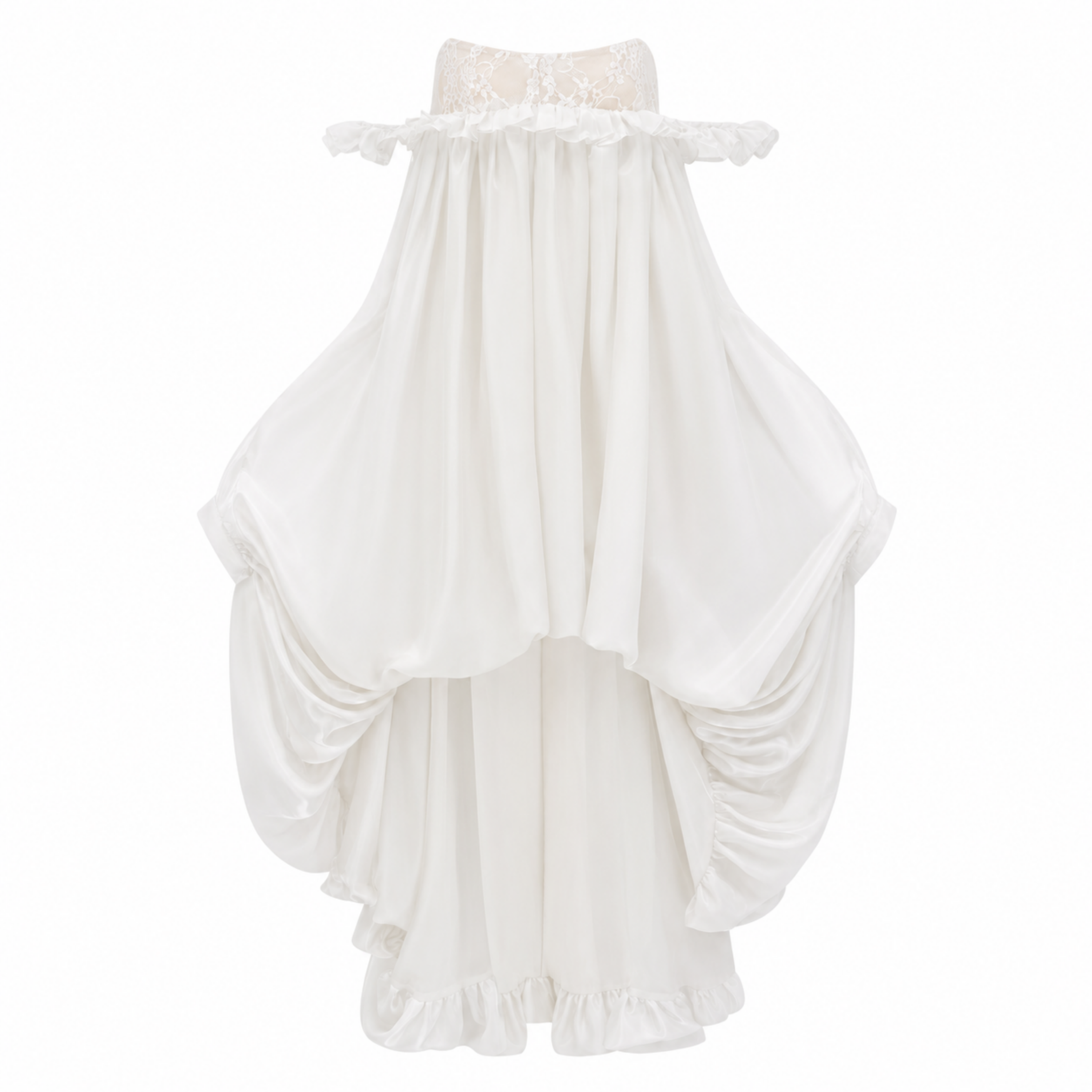 Brooklyn White Glossy Bubble Hem Mini Dress